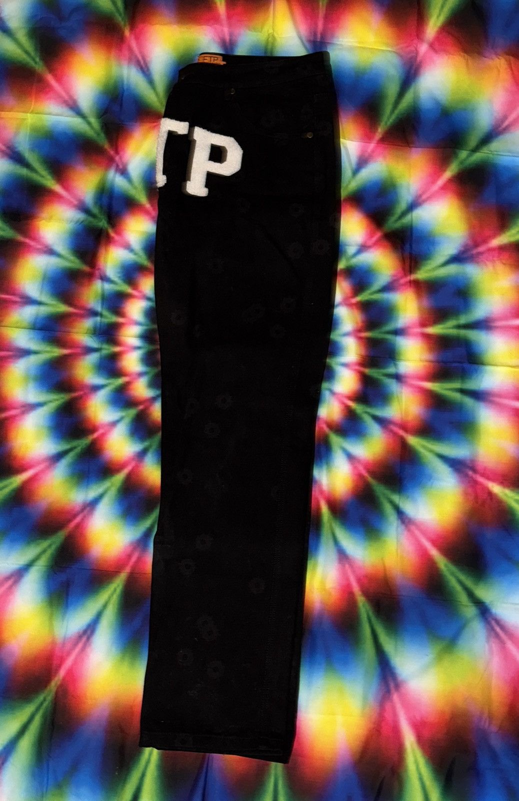 Fuck The Population FTP Bullet Hole All Over Print Denim Pants Size US 36 / EU 52 - 2 Thumbnail