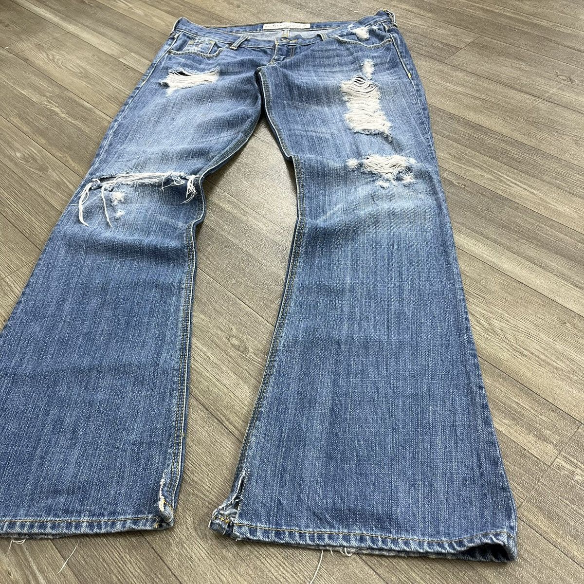 If Six Was Nine 2000s Hollister Distressed Bootcut Lgb Style Flared Jeans Size US 30 / EU 46 - 2 Thumbnail