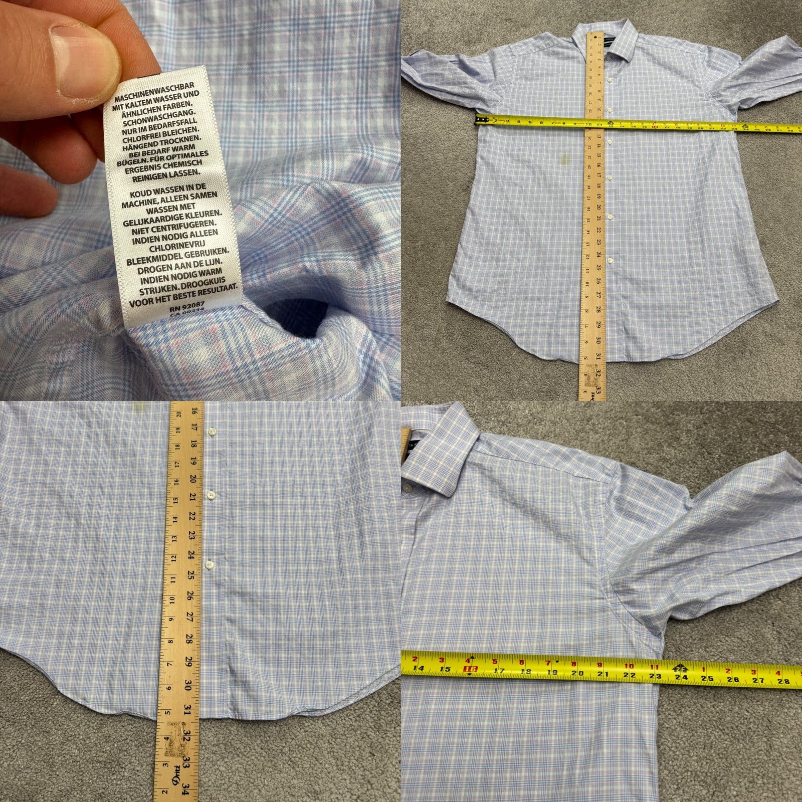 Saks Fifth Avenue Saks Fifth Avenue Classic Fit Button Down Shirt Mens 16.5 34/35 XL Blue Plaid Size US XL / EU 56 / 4 - 9 Thumbnail