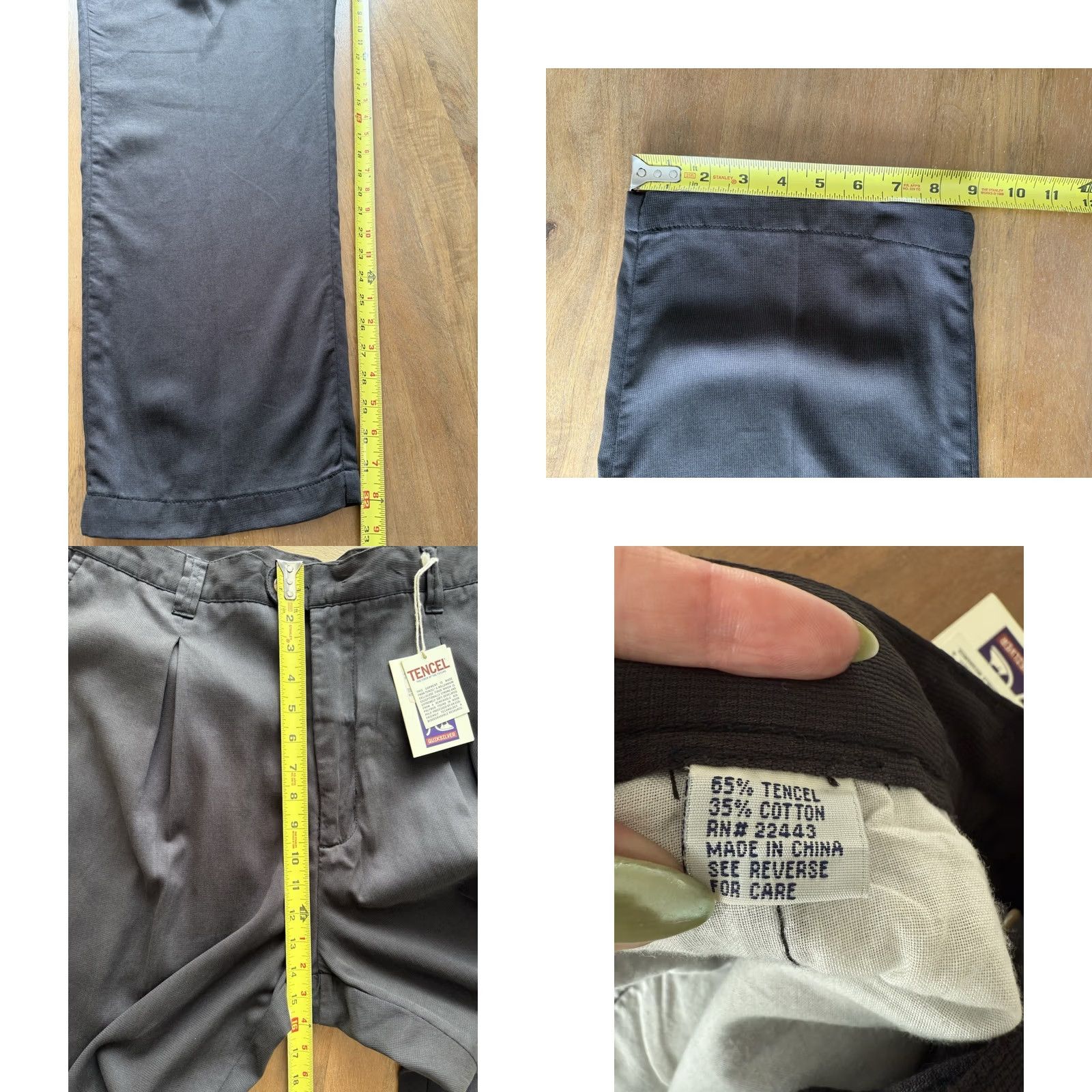 Quiksilver VINTAGE Quiksilver Pants Men 40x32 Black Tencel Chino Pleated 2000s Retro Straight Articulated Slim Classic Casual Mens Size US 40 / EU 56 - 8 Thumbnail