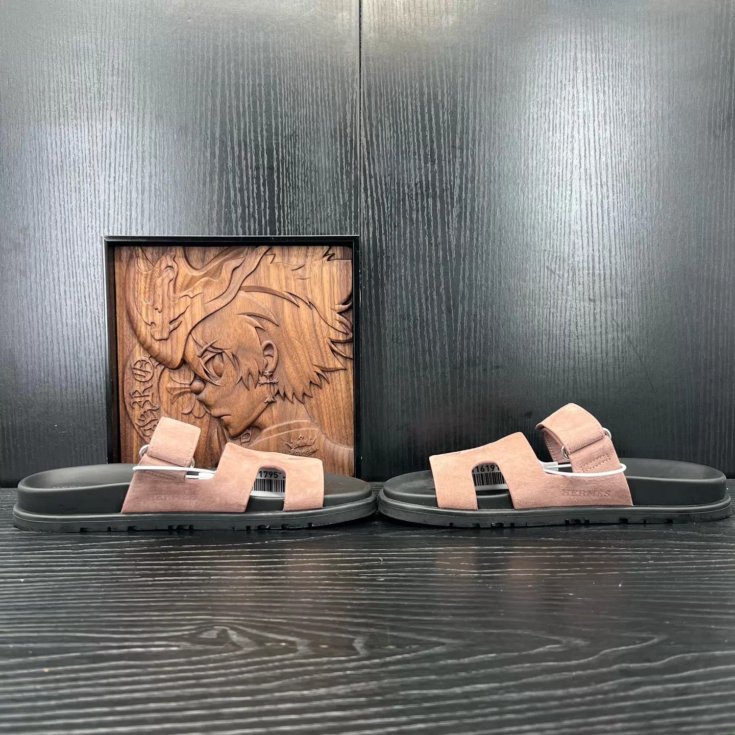 Hermes Hermès Chypre Black & Pink Shoes 38 Size US 7.5 / IT 37.5 - 2 Thumbnail