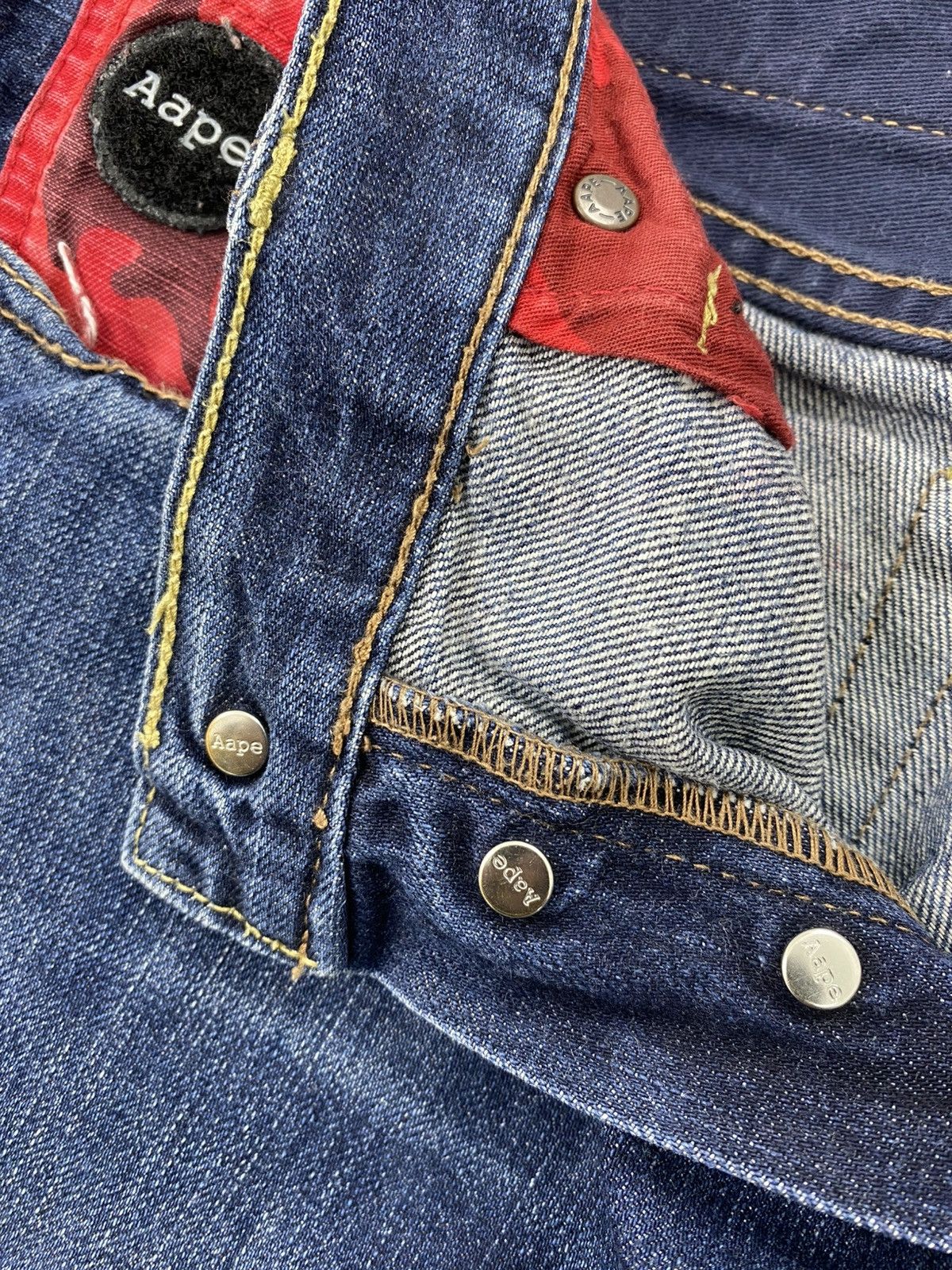 Aape Vintage Aape By A Bathing Ape Bape Embroidery Selvedge Denim Size US 32 / EU 48 - 8 Thumbnail