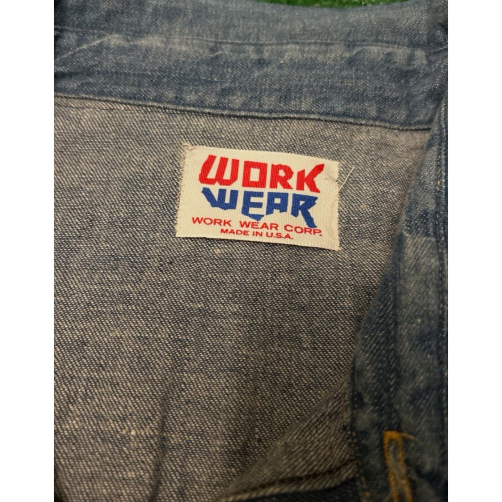 Denime VINTAGE Work Wear Denim Pearl Snap Button Up Shirt Mens 2XL USA Western 60s 70s True VTG Shirt Mens XXL Blues Size US XXL / EU 58 / 5 - 3 Thumbnail