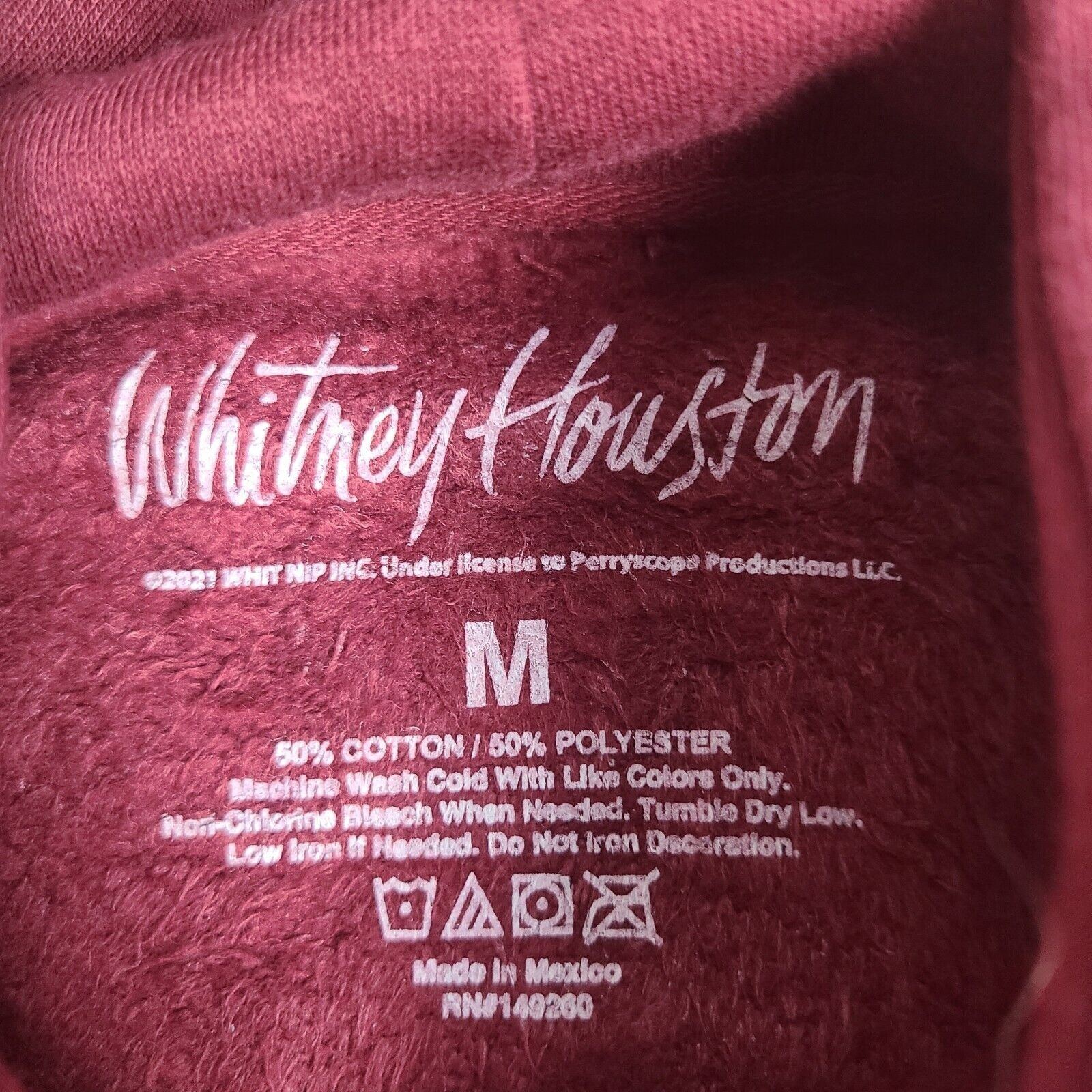 Vintage Whitney Houston Hoodie Hooded Sweatshirt Maroon Unixex Size Size M / US 6-8 / IT 42-44 - 3 Thumbnail