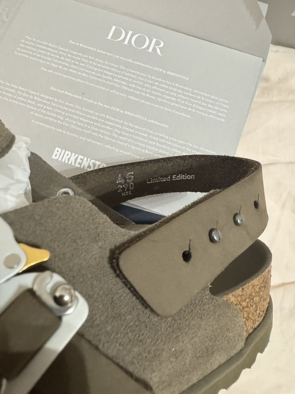 Birkenstock × Dior Dior x Birkenstock Tokio Mule 2023 Khaki Size US 12 / EU 45 - 2 Thumbnail