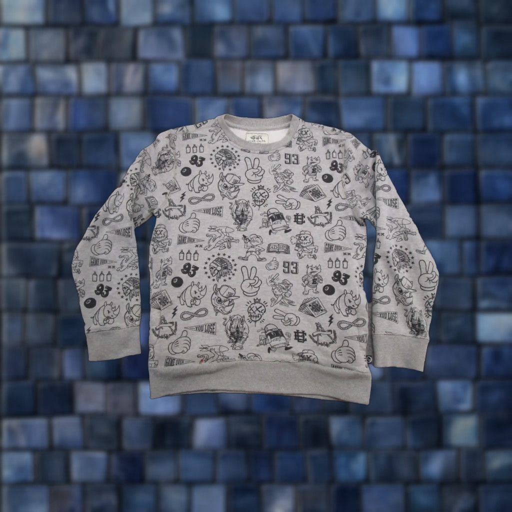 Ecko Unltd. VINTAGE Ecko Unltd AOP All Over Print Game Over Pullover Sweatshirt Mens Size S Read Size US S / EU 44-46 / 1 - 1 Thumbnail