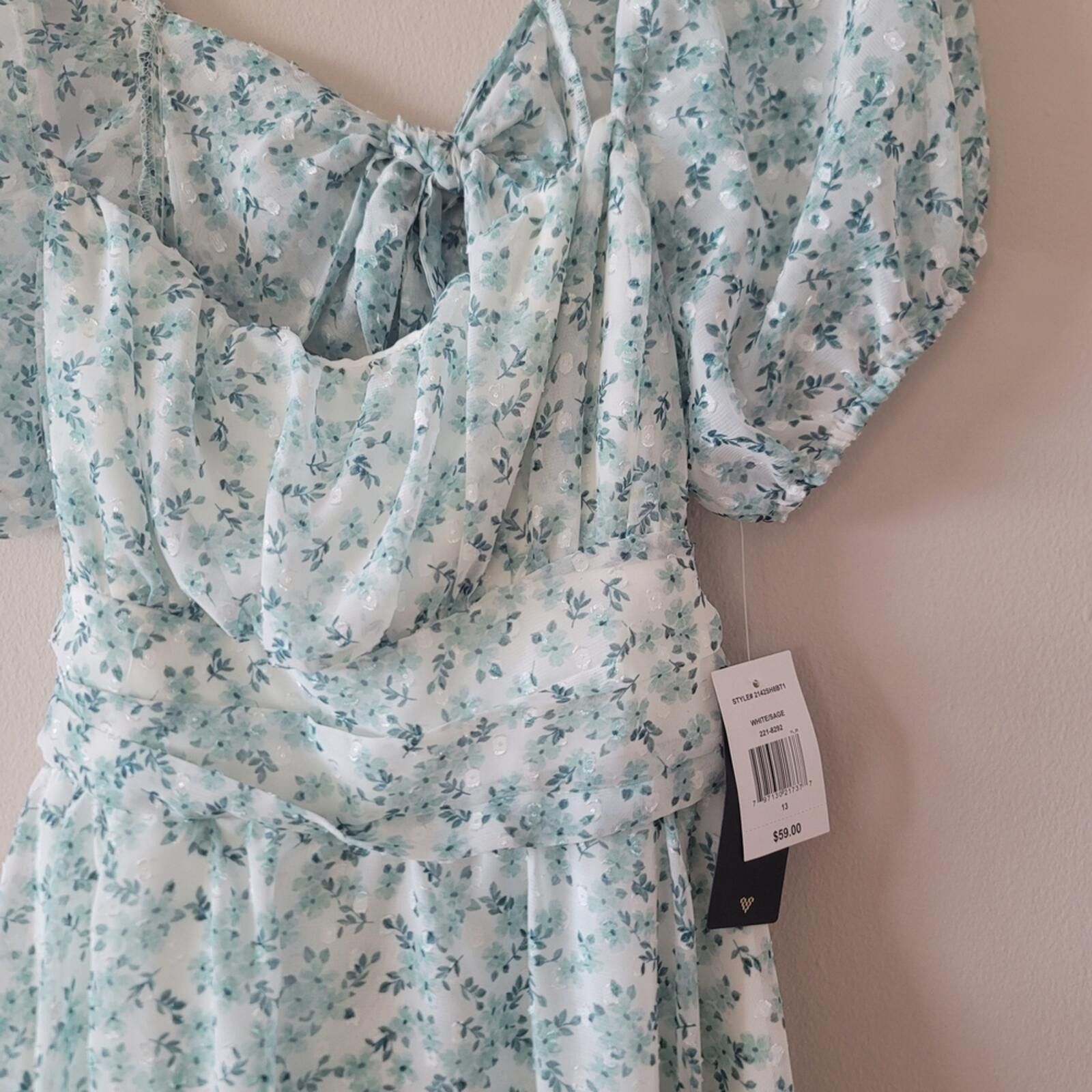 Other Floral Mini Dress in Light Blue Y2k Spring Sz 13 New Cottage Size M / US 6-8 / IT 42-44 - 3 Thumbnail