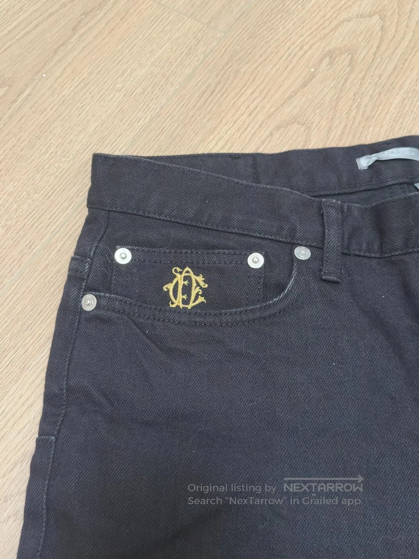 Dior Dior CD Embroidered Logo Black Jeans. Size US 30 / EU 46 - 2 Thumbnail