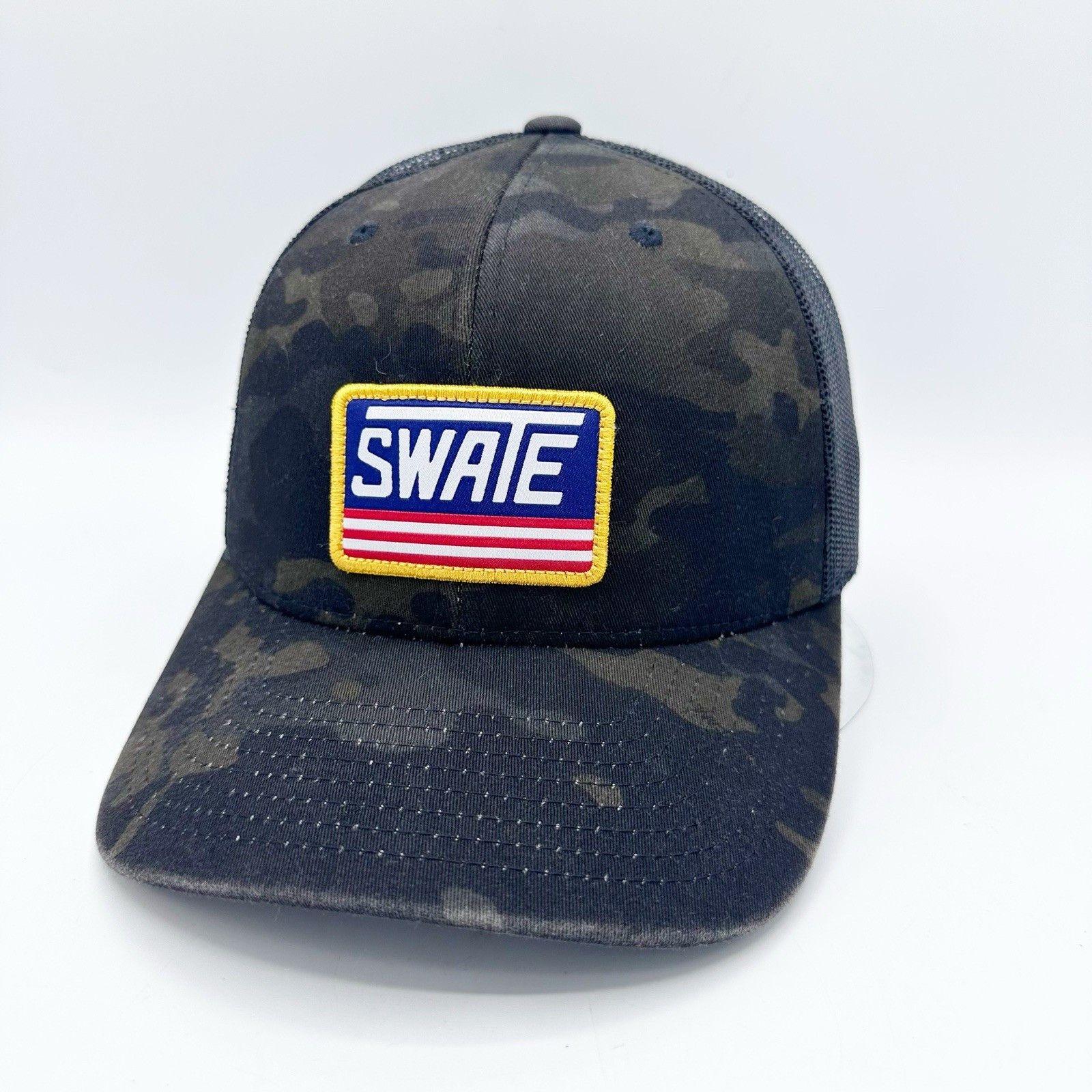 Other Swate Fishing Camo Merica Patch Trucker Snapback Hat Cap Size ONE SIZE - 1 Thumbnail