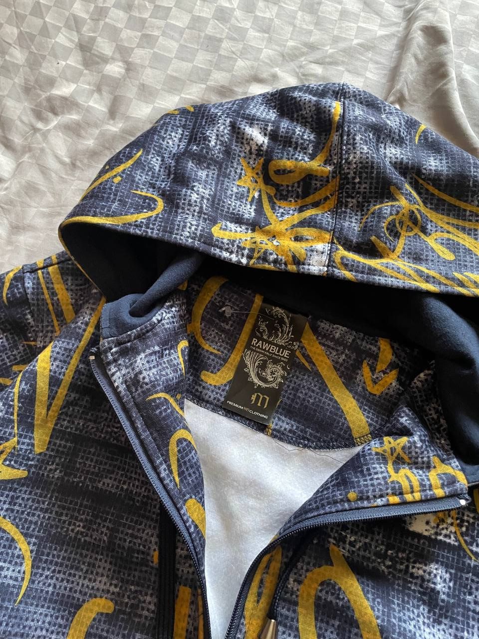 Rap Tees Crazy y2k Raw Blue Vintage Rap Full Zip Over Print Hoodie Size US M / EU 48-50 / 2 - 6 Thumbnail