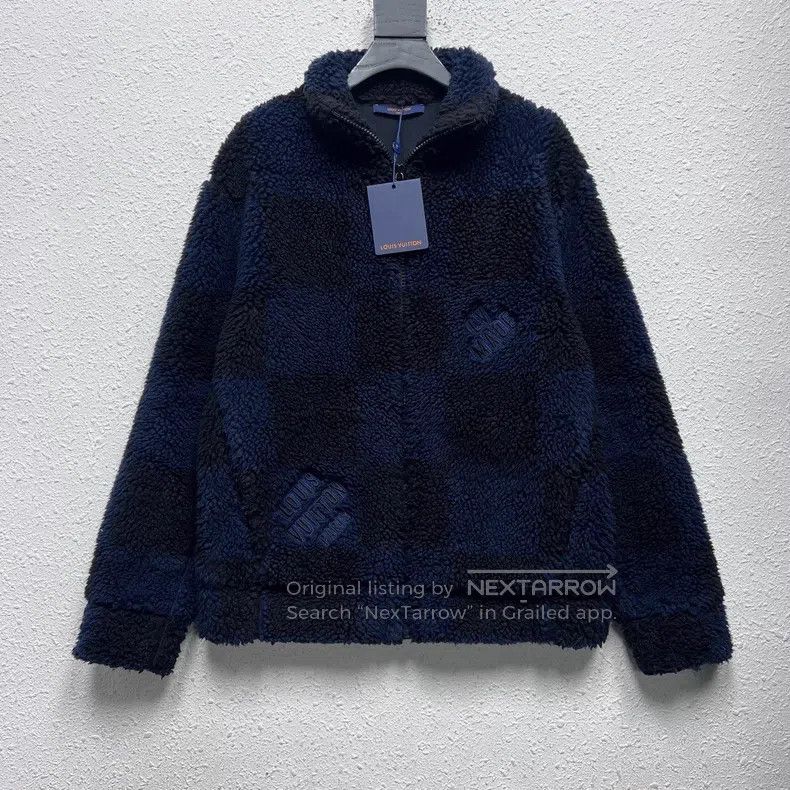 Louis Vuitton Louis Vuitton Nigo Black and Blue Checkerboard Teddy Jacke Size US M / EU 48-50 / 2 - 1 Thumbnail