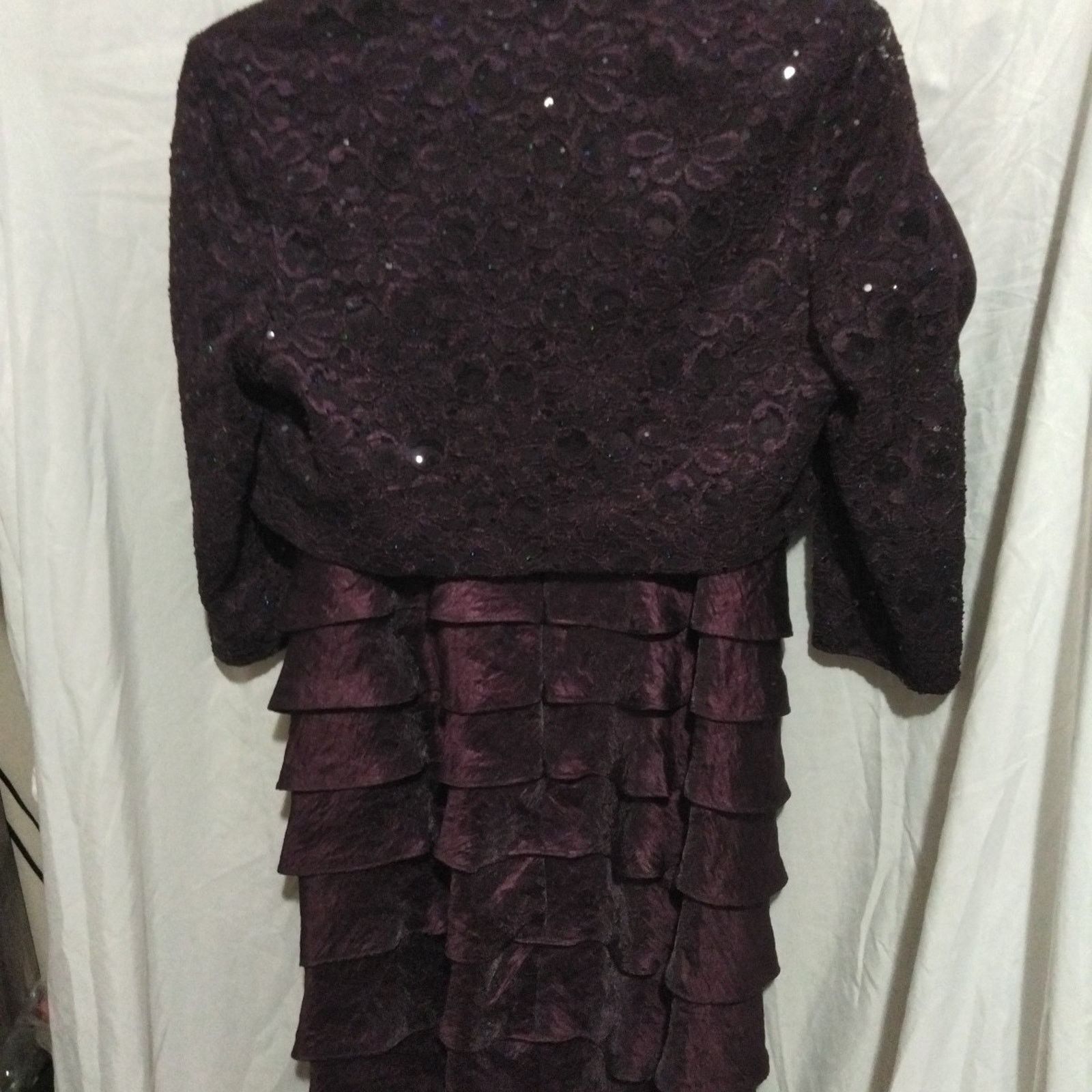 Other R&M Richards Tiered Dress Womens 8 Cocktail Sequin Lace Size M / US 6-8 / IT 42-44 - 9 Thumbnail