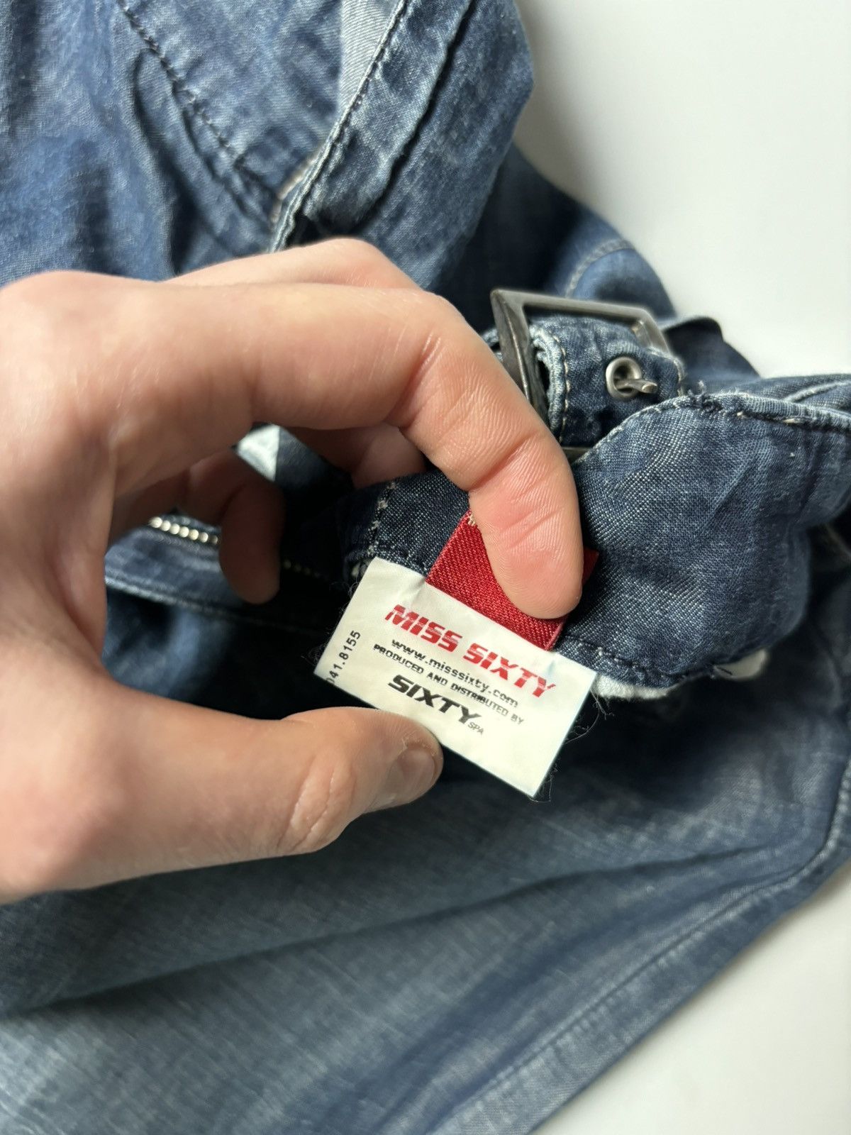MISS SIXTY VINTAGE JEANS LIGHT FLARED BONDAGE DENIM PANTS