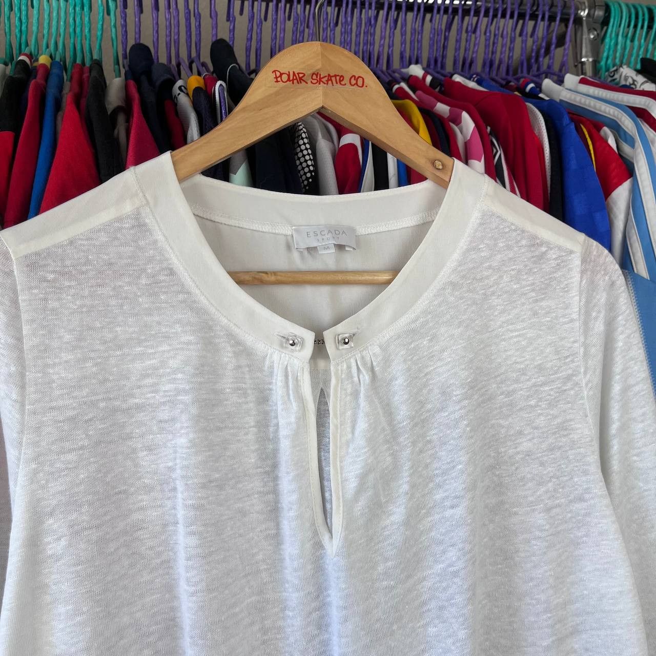 Escada Sport ESCADA Sport Linen/Silk White Blouse Top Shirt Size M Size M / US 6-8 / IT 42-44 - 3 Thumbnail
