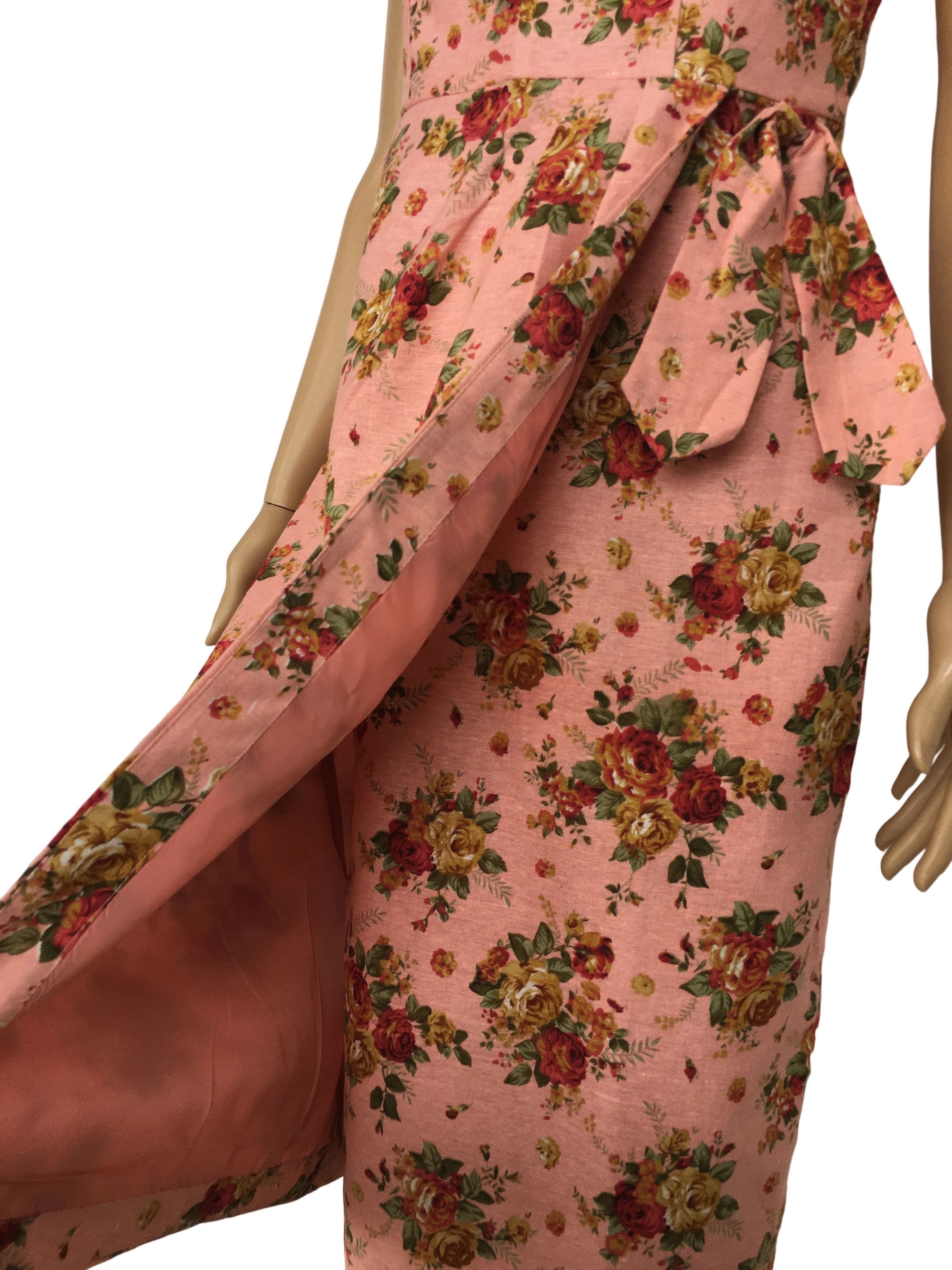 Other Floral Print Vintage Style Pencil Dress Size L / US 10 / IT 46 - 9 Thumbnail
