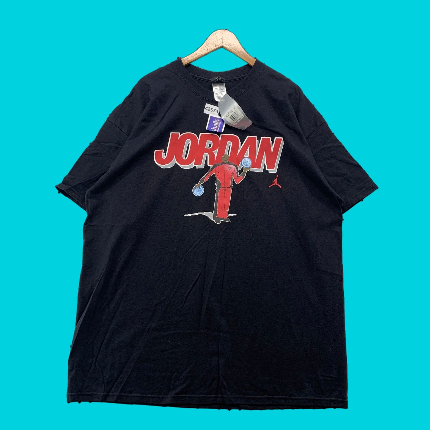 VINTAGE Jordan T-Shirt Main Selling Point Chicago Bulls Graphic Cotton 2XL Black Mens Shirt Adult 2XL Black Bulls 90s/NBA Merch Mens