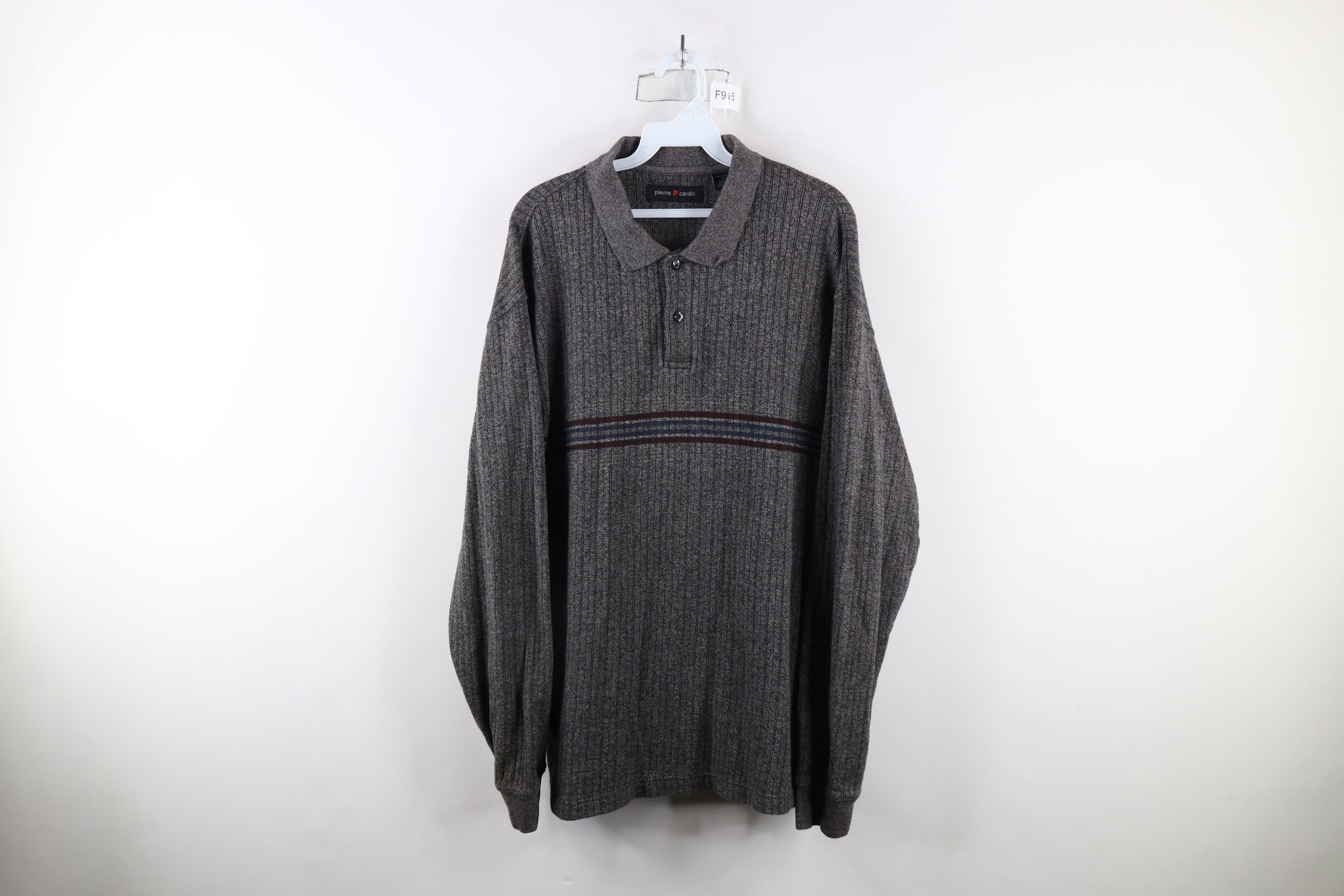 Vintage Vintage 90s Streetwear Striped Ribbed Long Sleeve Rugby Polo Size US XL / EU 56 / 4 - 1 Thumbnail