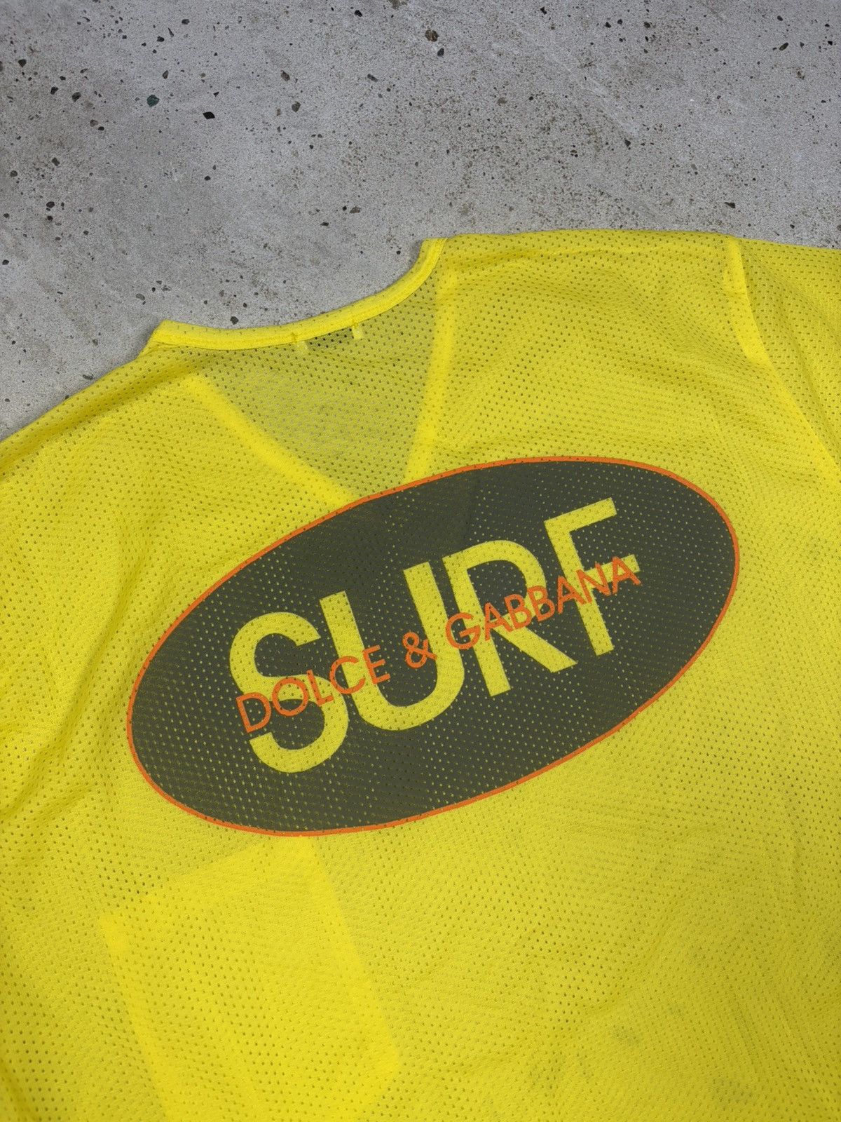 Dolce & Gabbana Vintage 90s Dolce & Gabbana Mare Yellow Surf Mesh T Shirt Size US XL / EU 56 / 4 - 1 Thumbnail