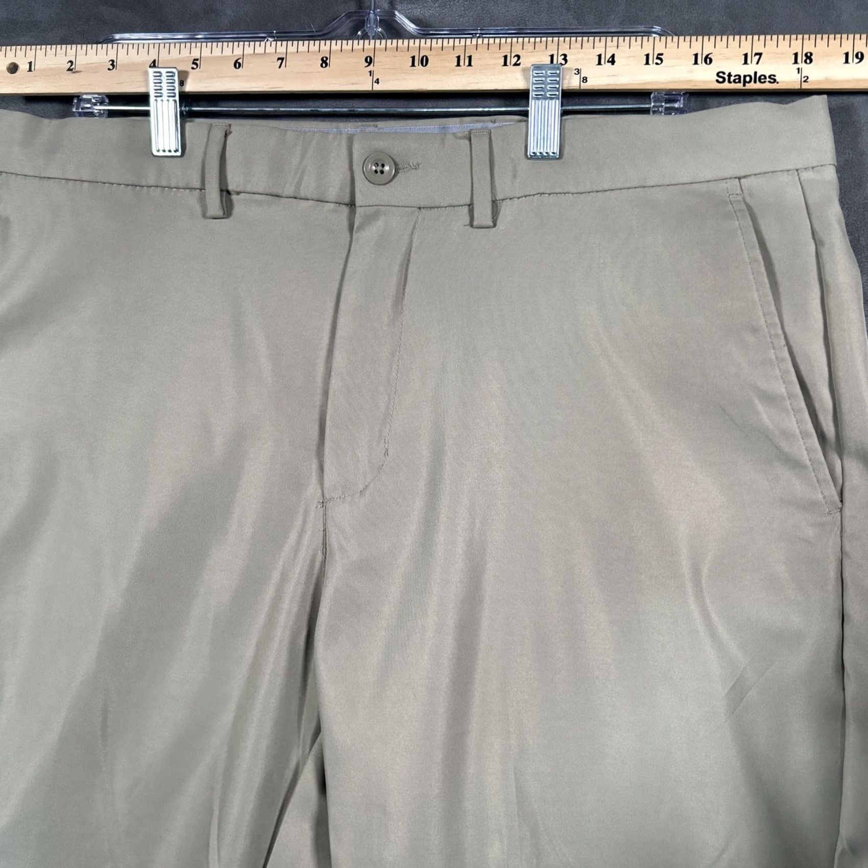 Vintage Greg Norman Mens Beige Golf Performance Pants 36x30 Stretch Slash Pockets Size US 36 / EU 52 - 3 Thumbnail