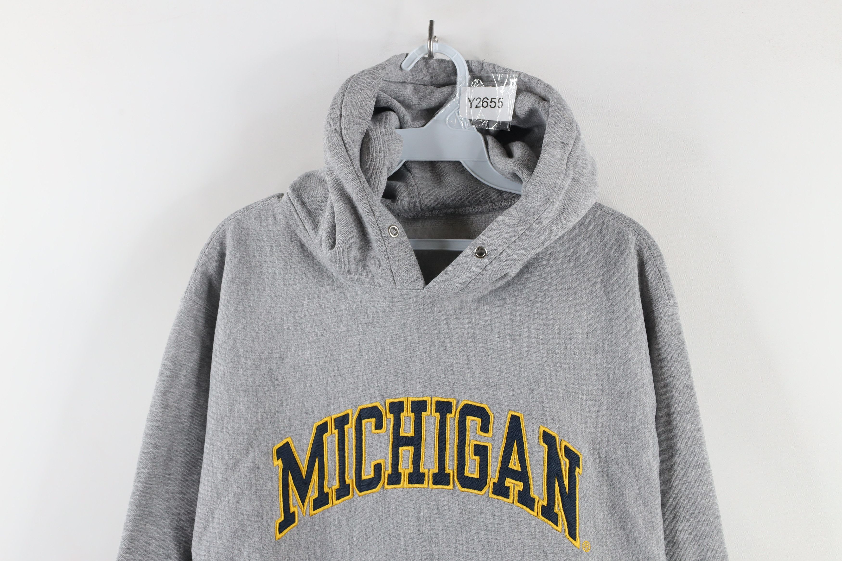 Vintage Vintage 90s University of Michigan Heavyweight Hoodie Gray Size US M / EU 48-50 / 2 - 2 Thumbnail