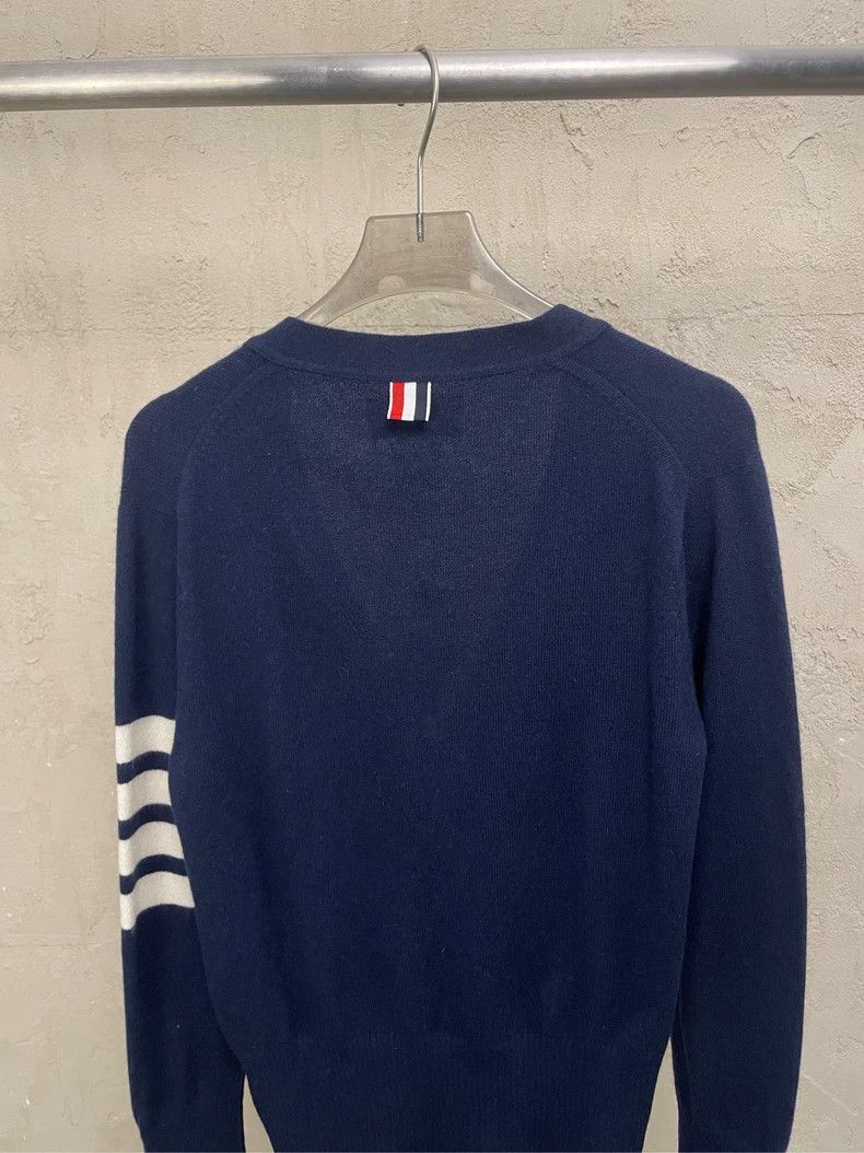 Thom Browne Thom browne Dark blue four-striped cashmere cardigan jacket Size US XS / EU 42 / 0 - 4 Thumbnail