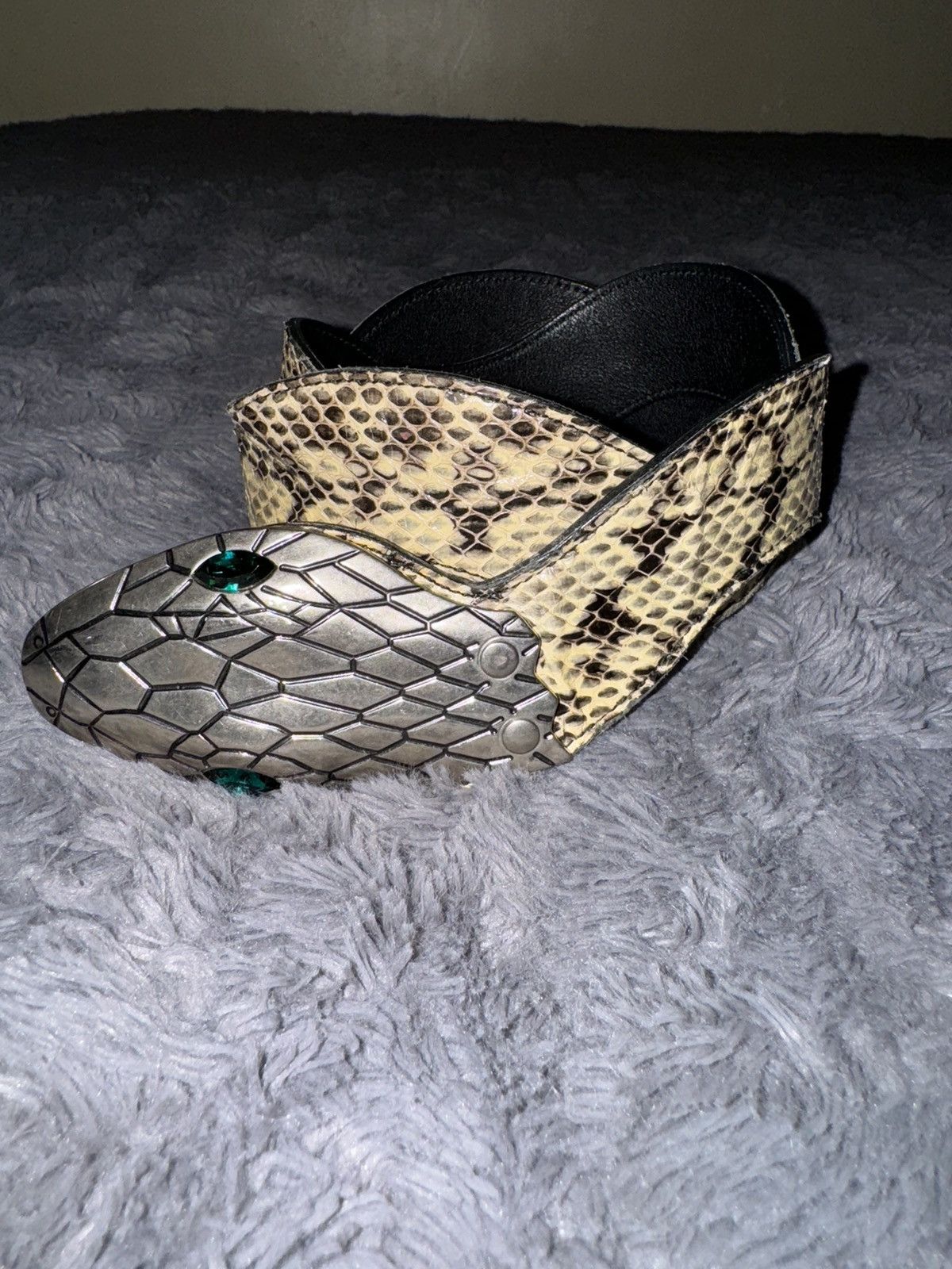 Gucci Gucci Curved Snakeskin Belt Size 32 - 1 Thumbnail