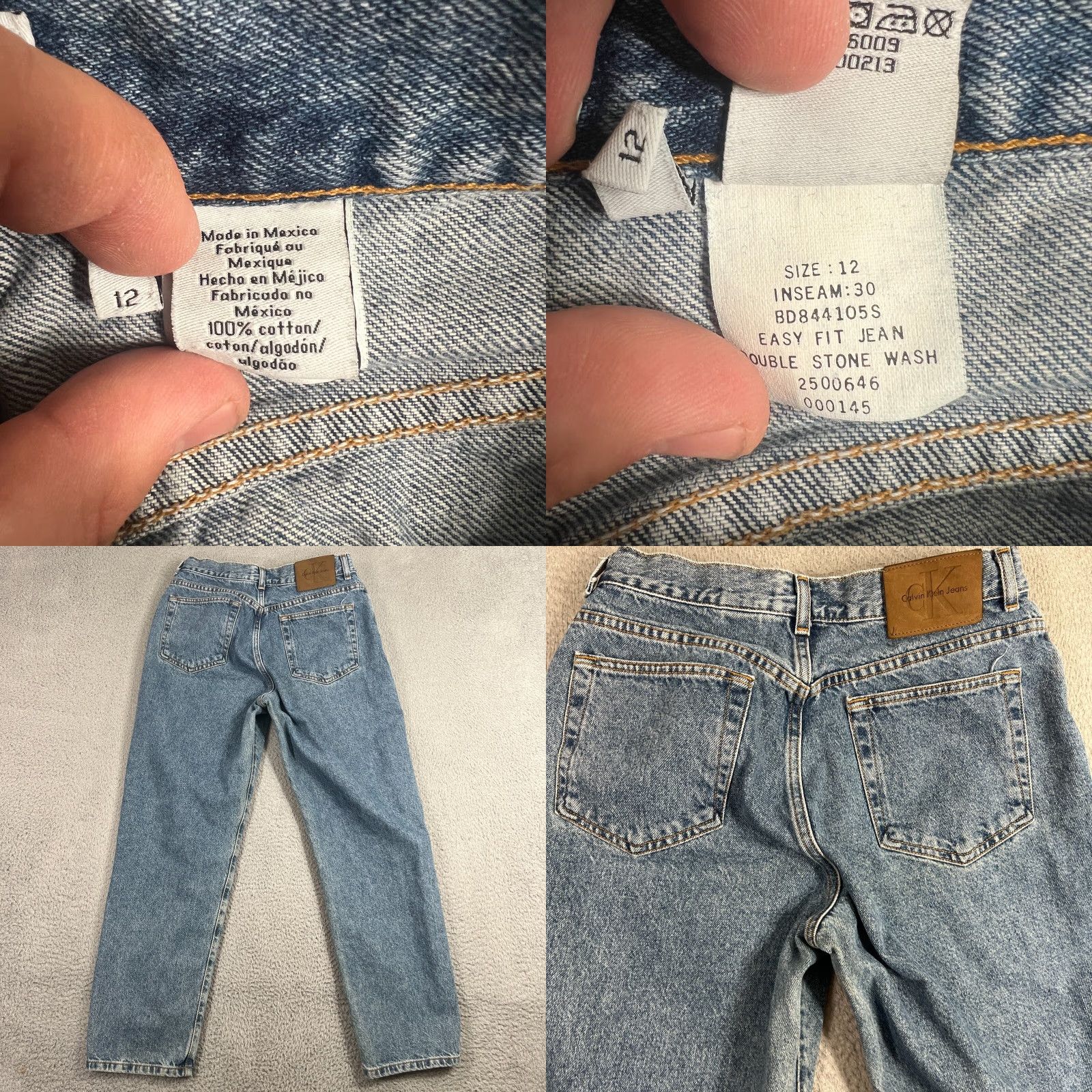 Calvin Klein Calvin Klein Jeans Women's 12 Easy Fit High Rise Straight Denim Pants Blue Stretch Size 34" / US 12 / IT 48 - 8 Thumbnail