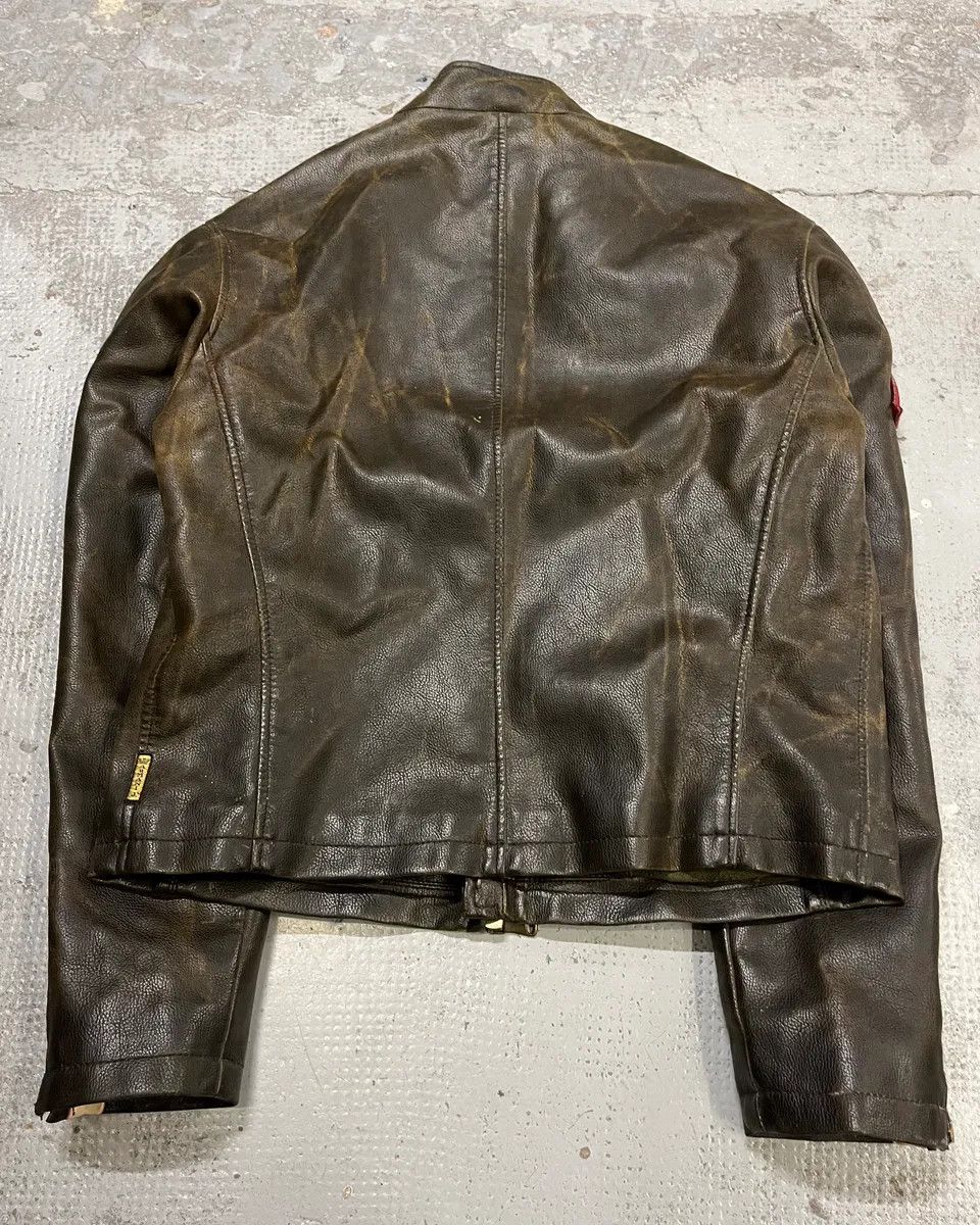 Armani 2000s Armani Brown Faded Leather Biker Jacket Size US M / EU 48-50 / 2 - 7 Thumbnail