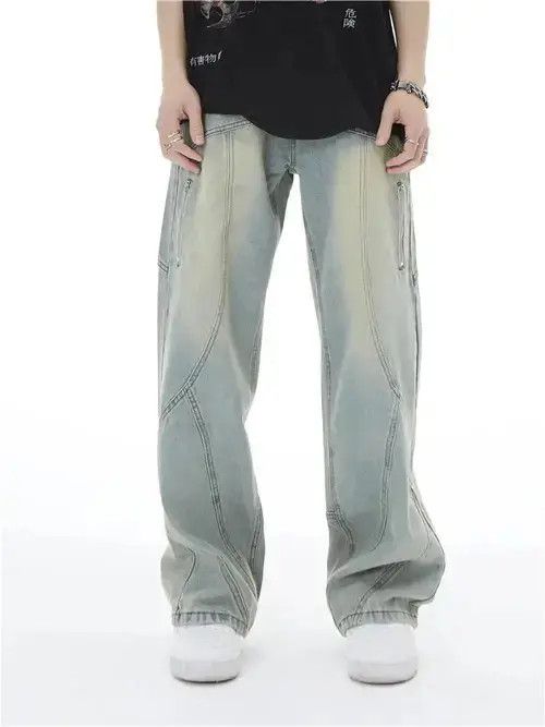 Jean Y2K Topstitched Straight-leg Jeans Size US 28 / EU 44 - 1 Thumbnail