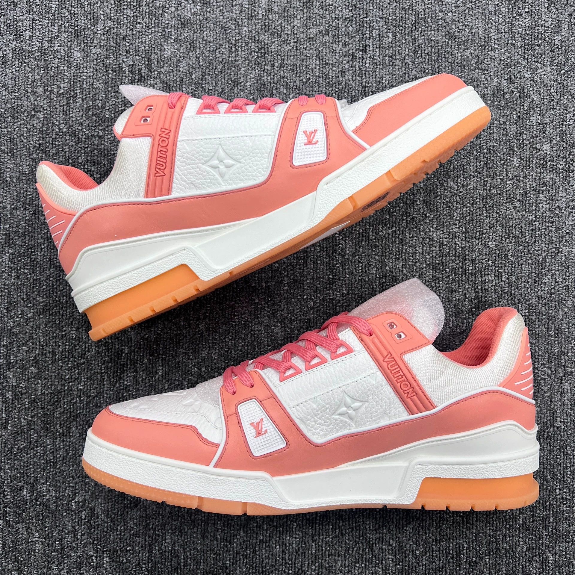 Louis Vuitton LV Trainer Peach Pink 43.5 New With Box Size US 10.5 / EU 43-44 - 6 Thumbnail