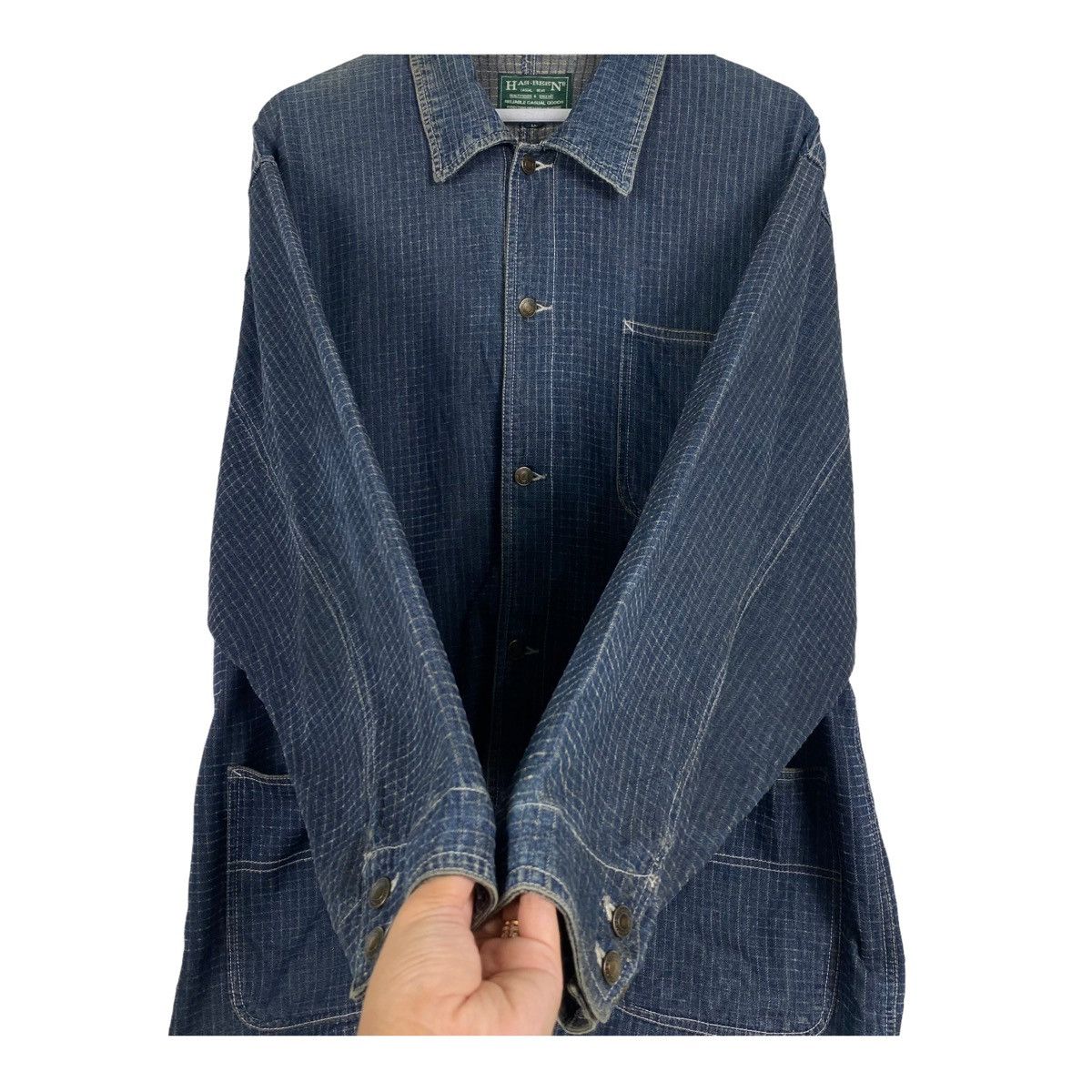 45rpm × Indigo × Japanese Brand 💥HASBEEN INDIGO CHORE WORKER DENIM JEAN JACKET Size US XL / EU 56 / 4 - 7 Thumbnail