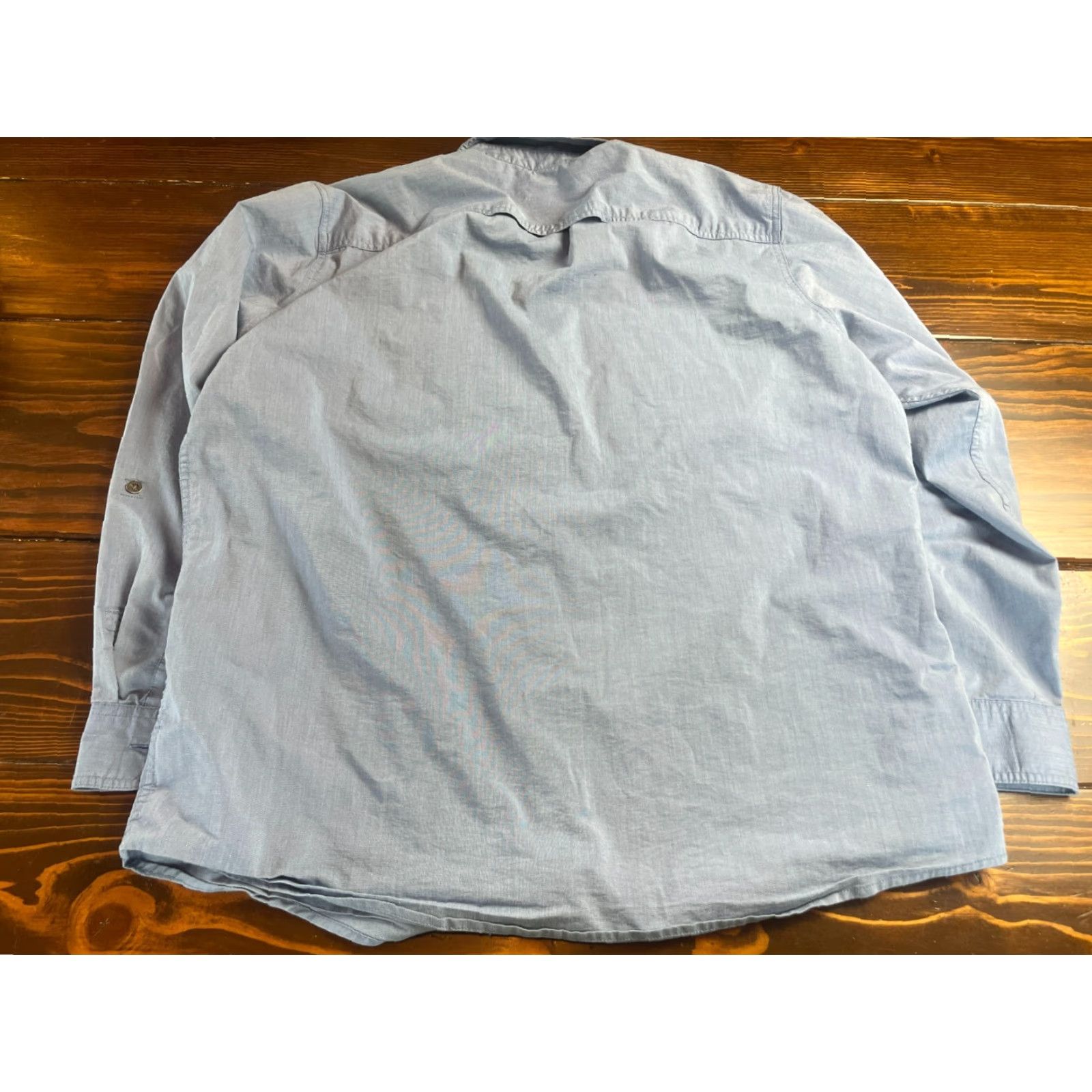 Wrangler Wrangler Shirt Men's XL Blue Metal Buttons Regular Fit Long Sleeve Button-Up Vented Size US XL / EU 56 / 4 - 2 Thumbnail