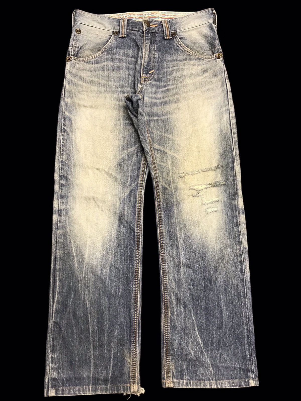 Edwin 💥EDWIN 435XVS STONE WASH DISTRESSED DENIM F342 Size US 31 - 1 Thumbnail