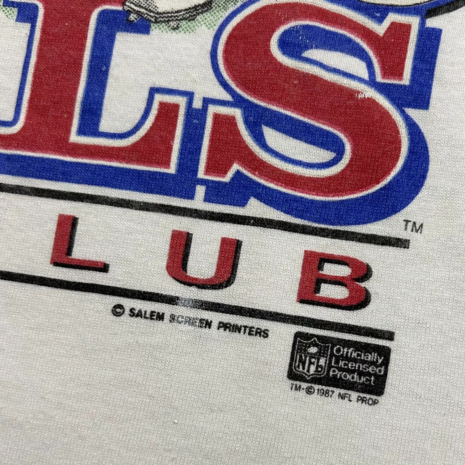 NFL × Vintage BUFFALO BILLS 1987 SACK CLUB CARICATURE T-SHIRT SIZE XL Size US XL / EU 56 / 4 - 3 Thumbnail