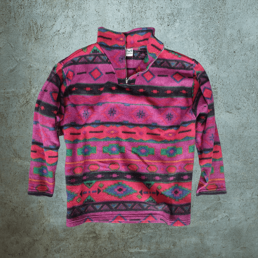 Vintage Fleece Printed Native Navajo Southwest Pattern 90s