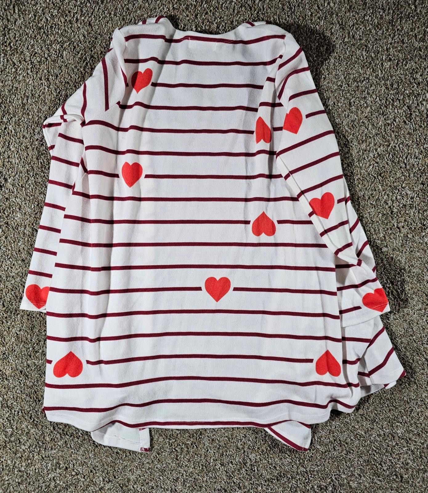 Other Lularoe Women S Open Front Cardigan Sweater White Pink Heart Size S / US 4 / IT 40 - 6 Thumbnail