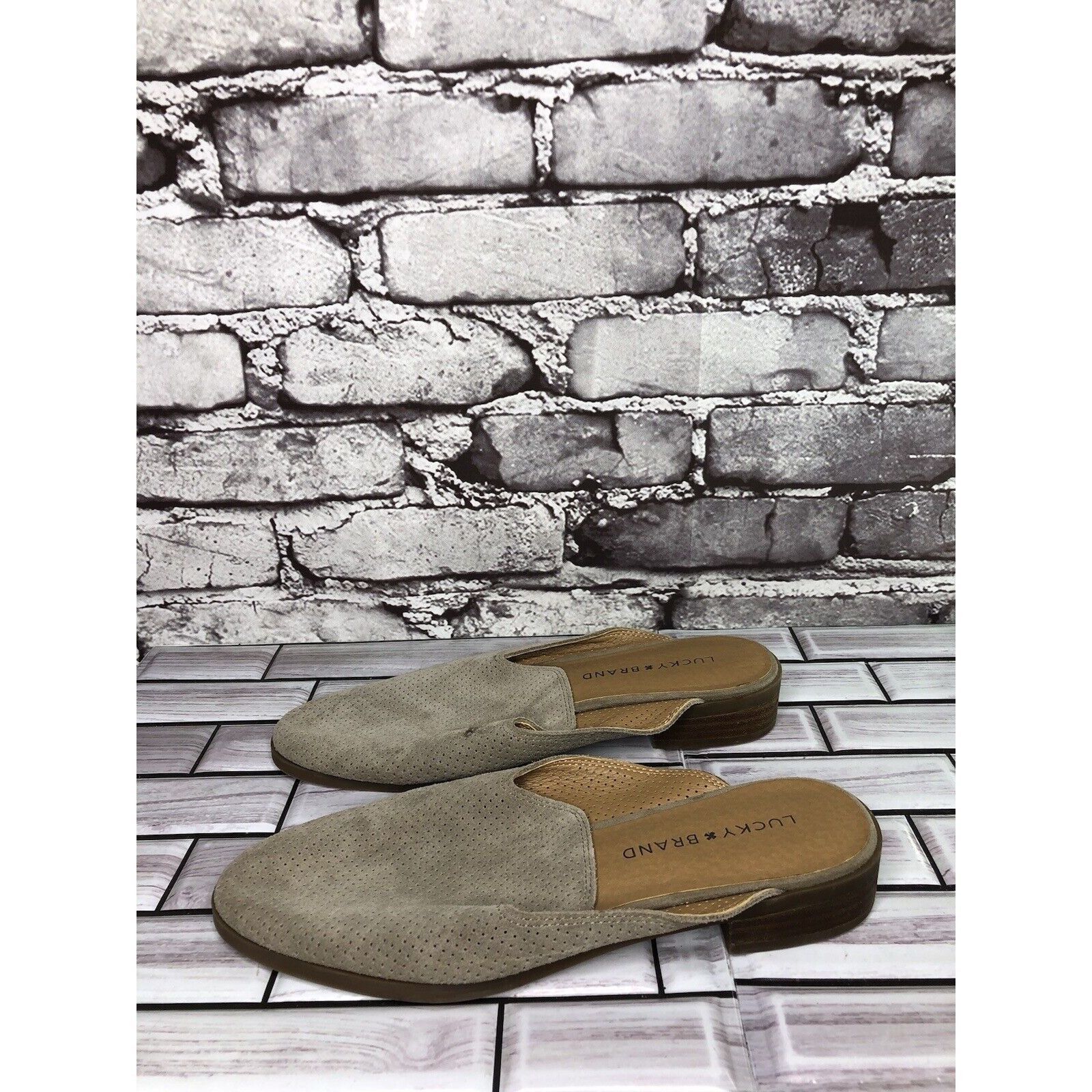 Lucky Brand Lucky Brand Coryna Taupe Suede Leather Slip On Mules Flats W Size US 7 / IT 37 - 5 Thumbnail