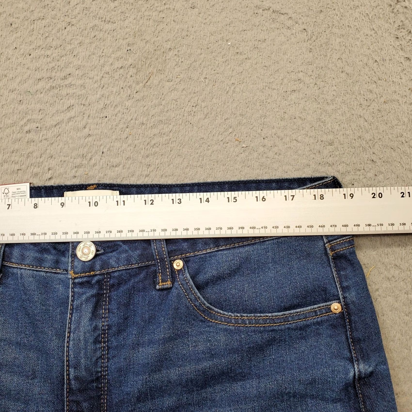 Vintage Seven7 Jeans Womens 14 Blue Denim Stretch High Rise Straight Jeans Size 36" / US 14 / IT 50 - 6 Thumbnail
