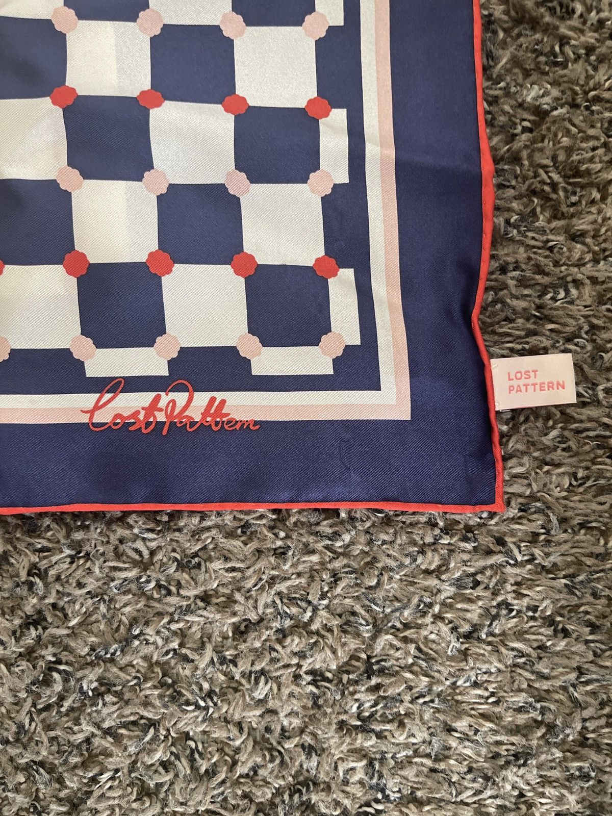 Other Lost Pattern checkerboard silk bandana Size ONE SIZE - 2 Thumbnail