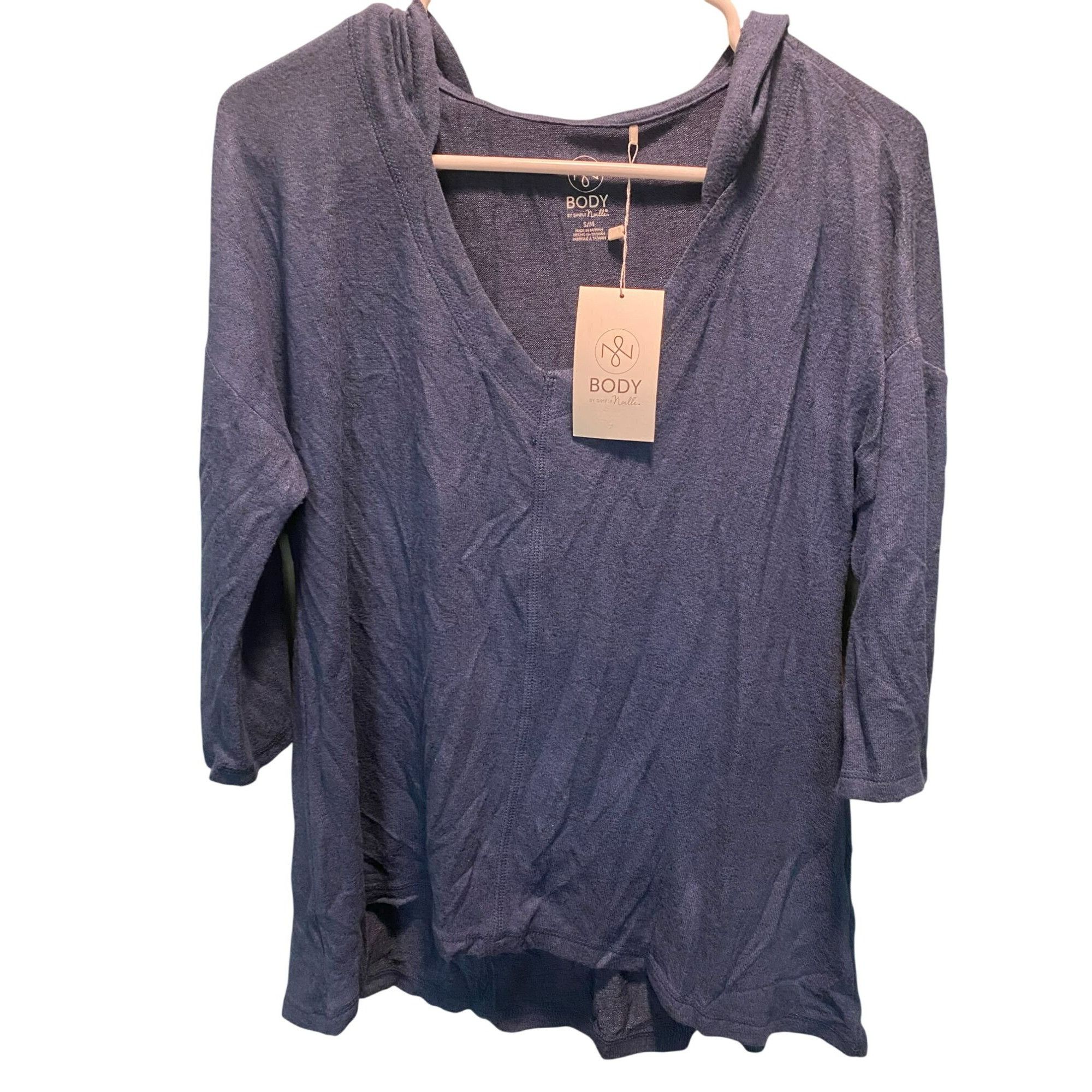 Other Body By Simply Noelle Heathered Navy Knit Hooded Top S/M Size S / US 4 / IT 40 - 1 Thumbnail