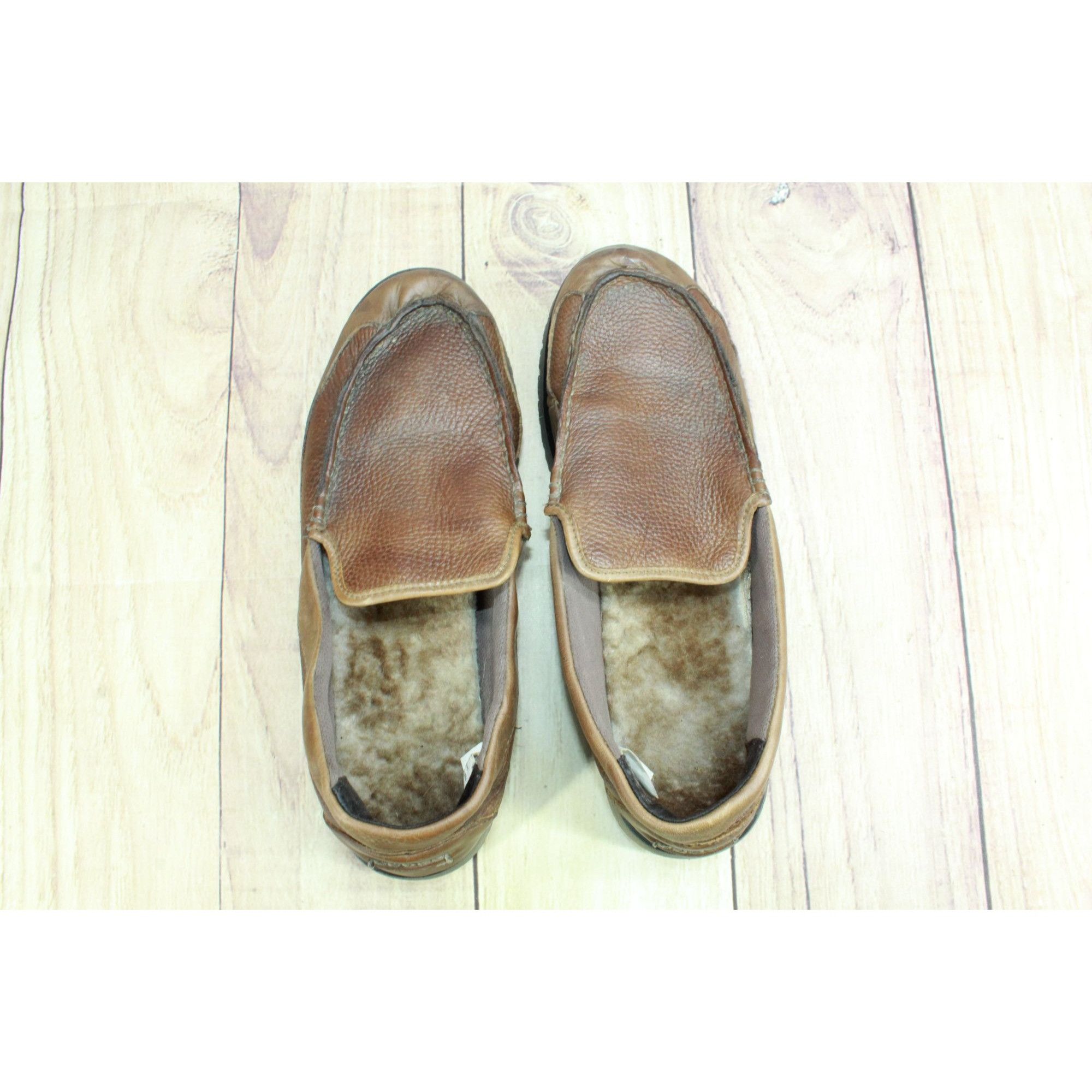 L.L. Bean × Leather LL Bean All Week Shearling Lined Moccasin Slippers 11 M Size US 11 / EU 44 - 7 Thumbnail