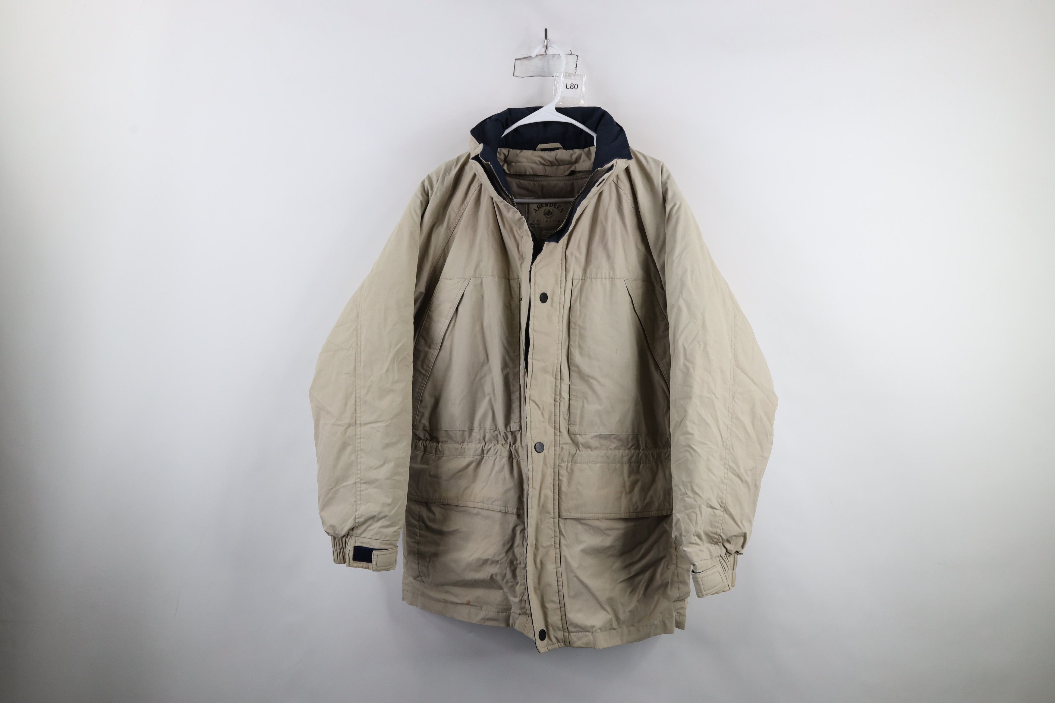 Vintage Vintage 90s Streetwear Full Zip Puffer Jacket Coat Beige Size US M / EU 48-50 / 2 - 1 Thumbnail