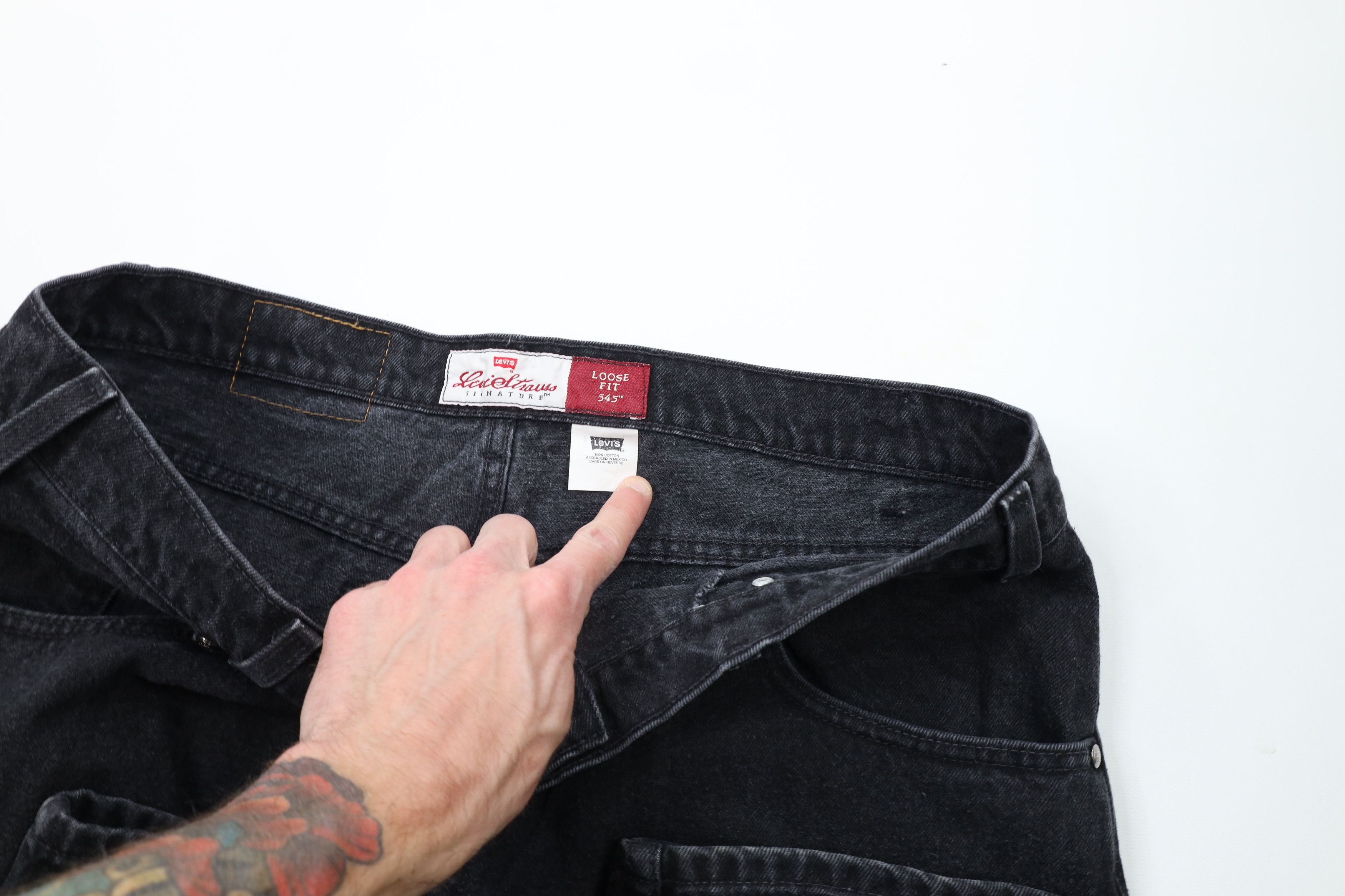 Levi's × Vintage Vintage 90s Levis 545 Loose Fit Denim Jeans Black Cotton Size US 38 / EU 54 - 7 Thumbnail