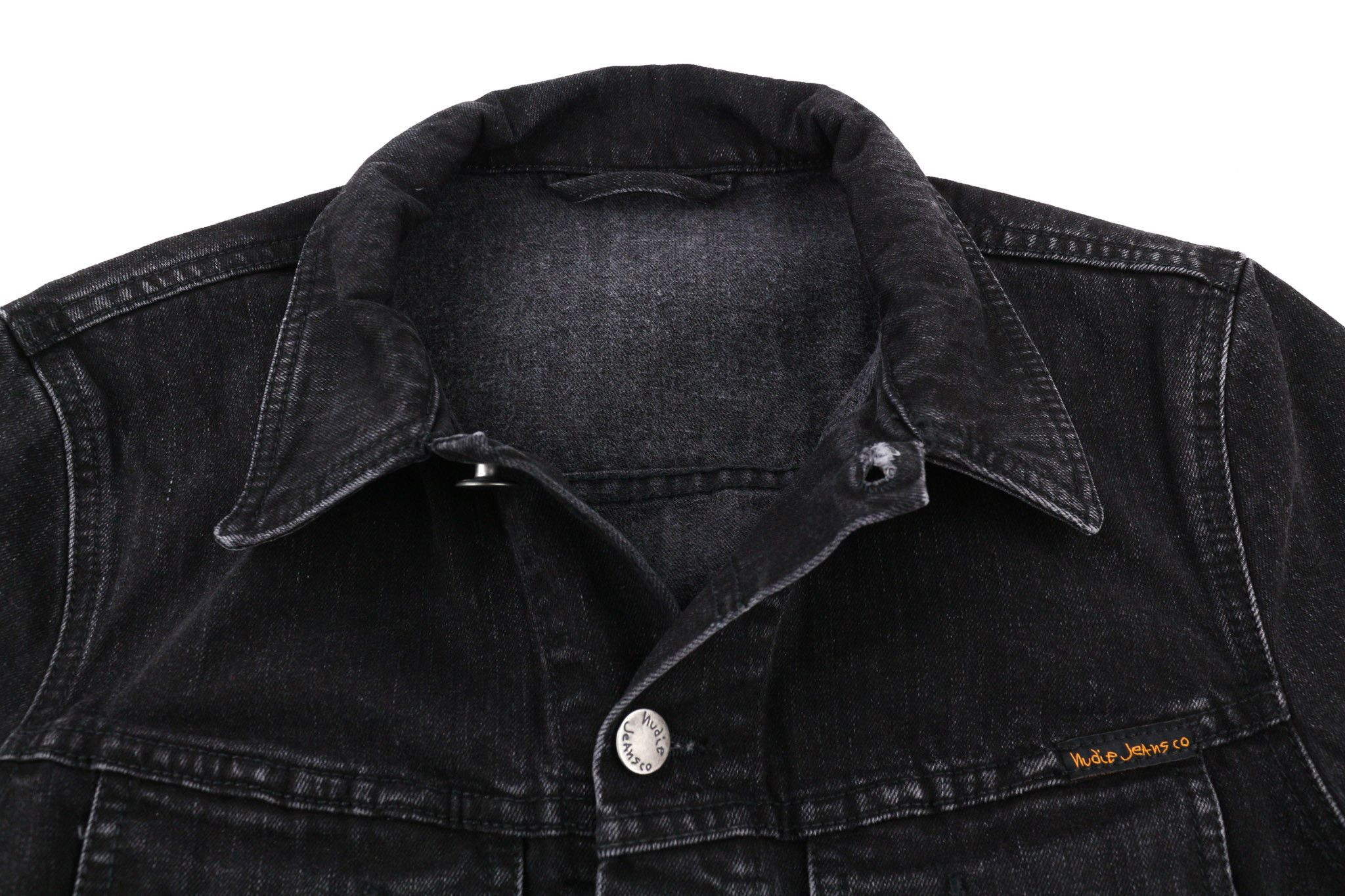 Nudie Jeans PERRY BLACK STONE S Denim Black Cotton Faded Jacket 80768 Size US S / EU 44-46 / 1 - 4 Thumbnail