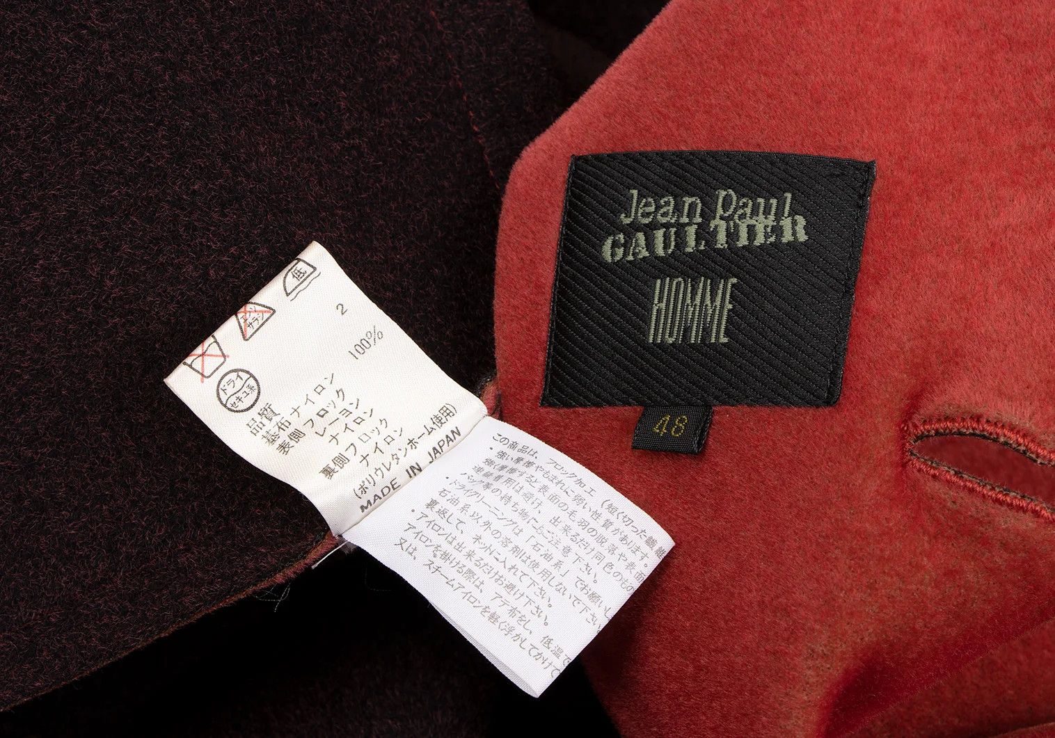 Jean Paul Gaultier Outseam Flock Jacket in Red Size 48 Size US M / EU 48-50 / 2 - 19 Thumbnail