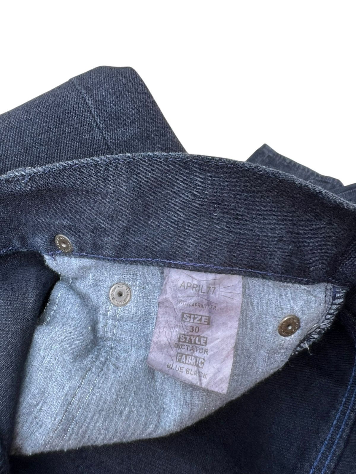April 77 April 77 Made in Morocco Blue Black Denim Dictator Jeans Size US 30 / EU 46 - 21 Thumbnail