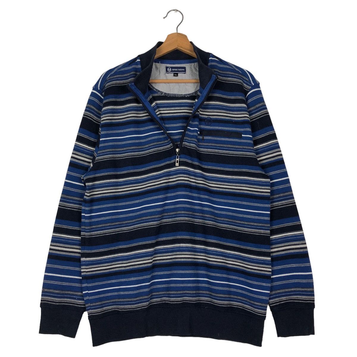 Japanese Brand 🔥Vintage Sergio Tacchini Anorak Long Sleeve Striped Collar Size US L / EU 52-54 / 3 - 11 Thumbnail