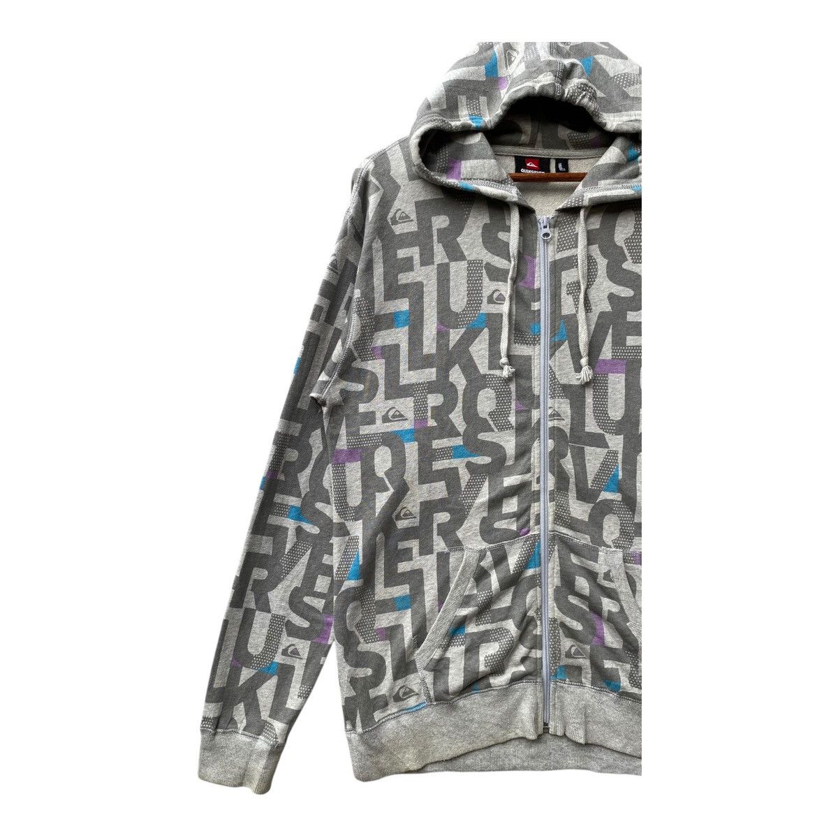 Quiksilver Vintage Quiksilver Hoodie Full Print Full Zip Surf Size L Size US L / EU 52-54 / 3 - 3 Thumbnail