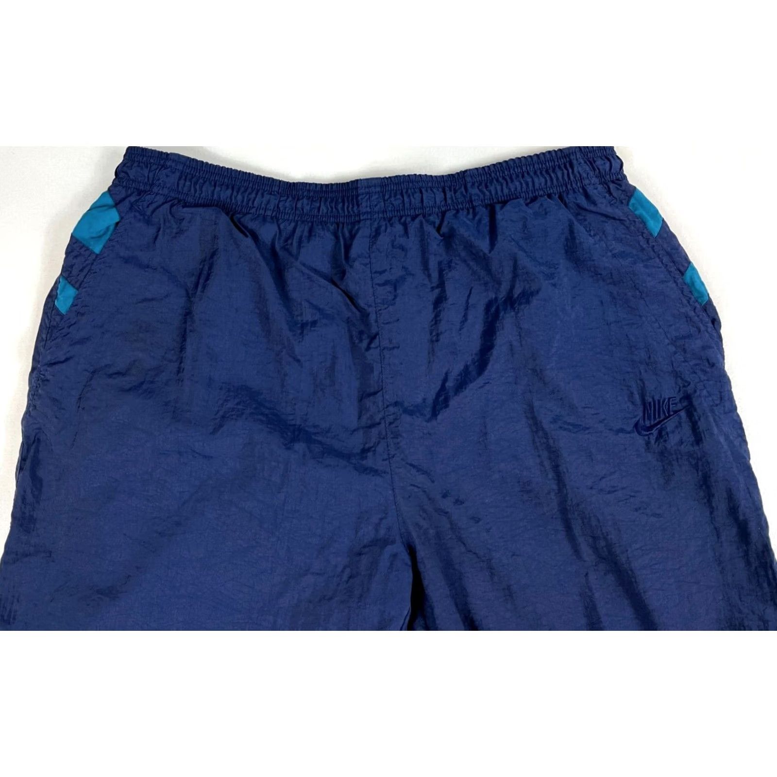 Nike Nike Men's Vintage Nylon Track Pants Lined Navy Blue Sz L 90s 30in Inseam Size US 33 - 3 Thumbnail