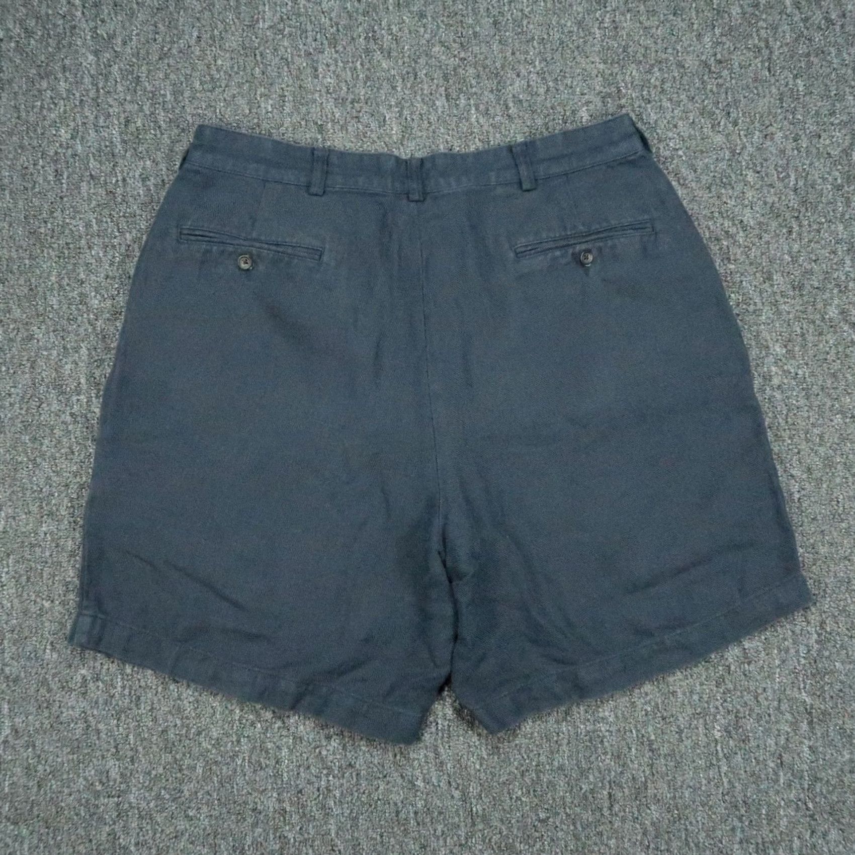 Polo Ralph Lauren Polo Ralph Lauren Shorts Mens 32 Blue Linen Cotton Double Pleat Chino - Pre-Owned Excellent Condition Size US XS / EU 42 / 0 - 4 Thumbnail